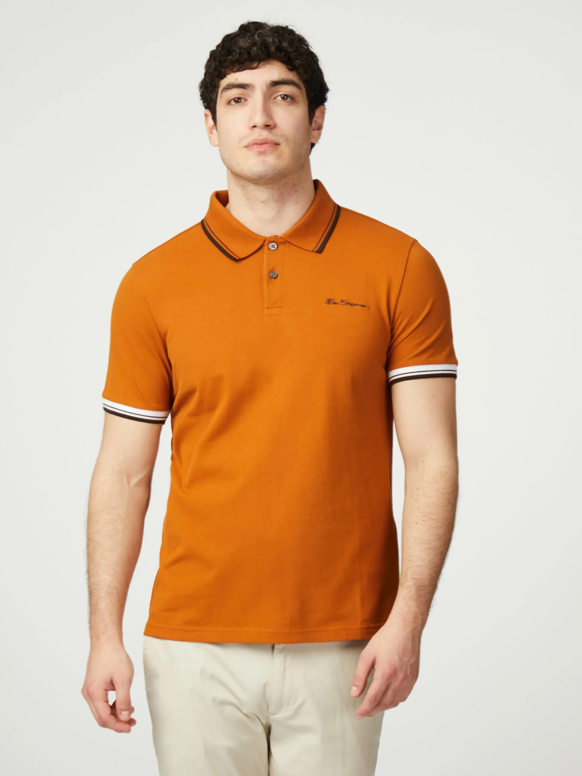 Signature Pique Polo - Orange sold by Ben Sherman