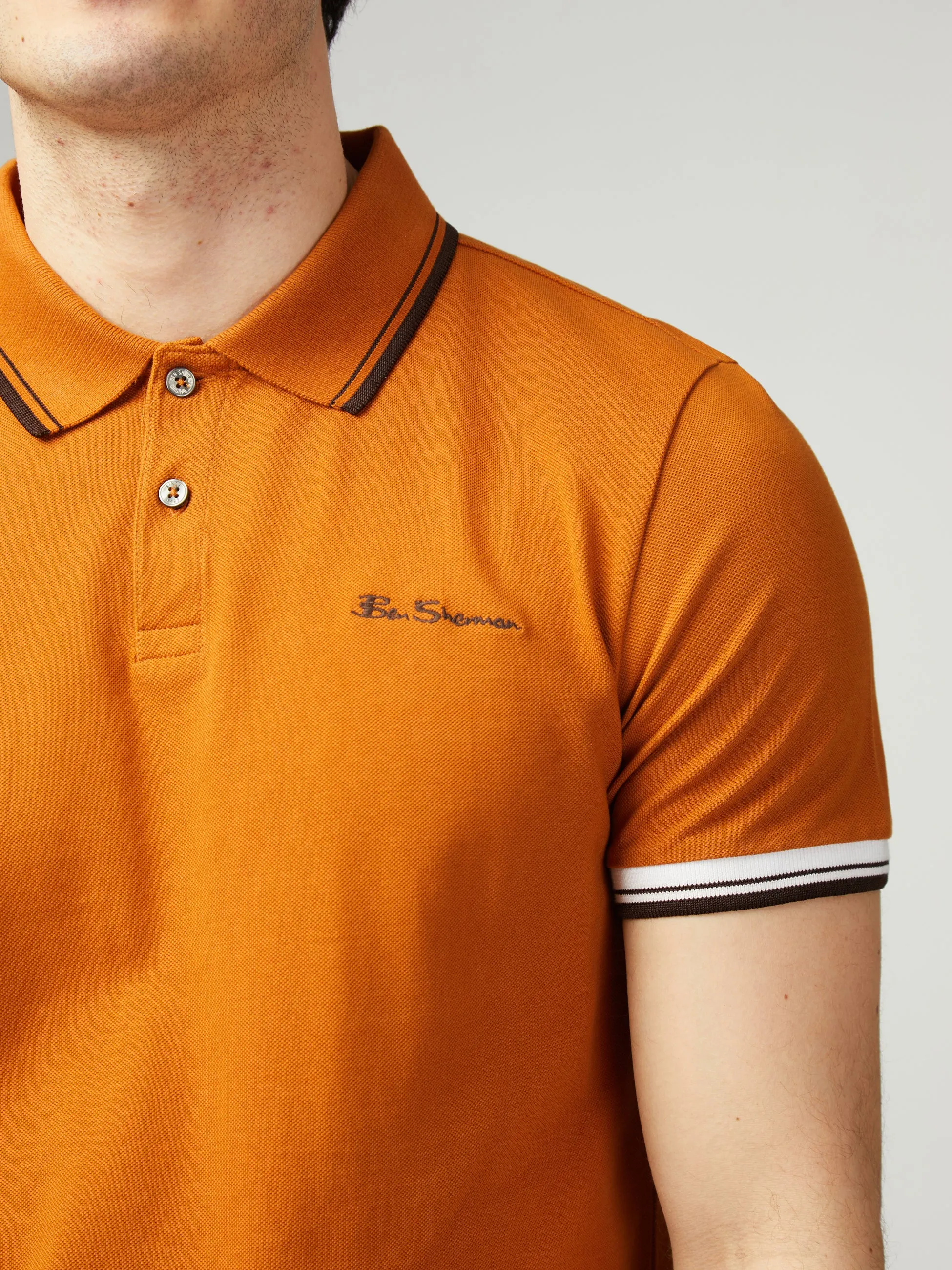 Signature Pique Polo - Orange sold by Ben Sherman product image thumbnail 5