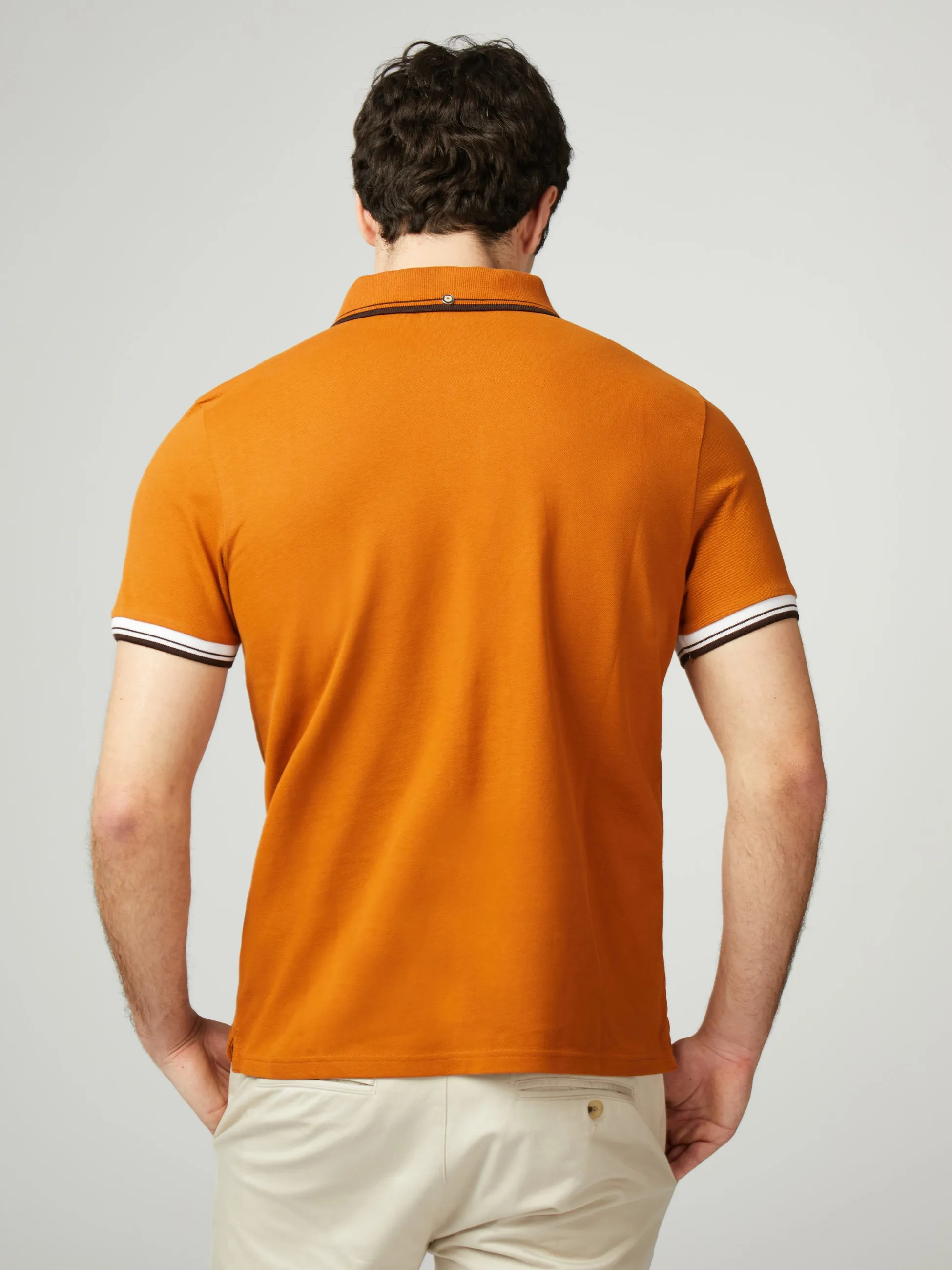 Signature Pique Polo - Orange sold by Ben Sherman product image thumbnail 3