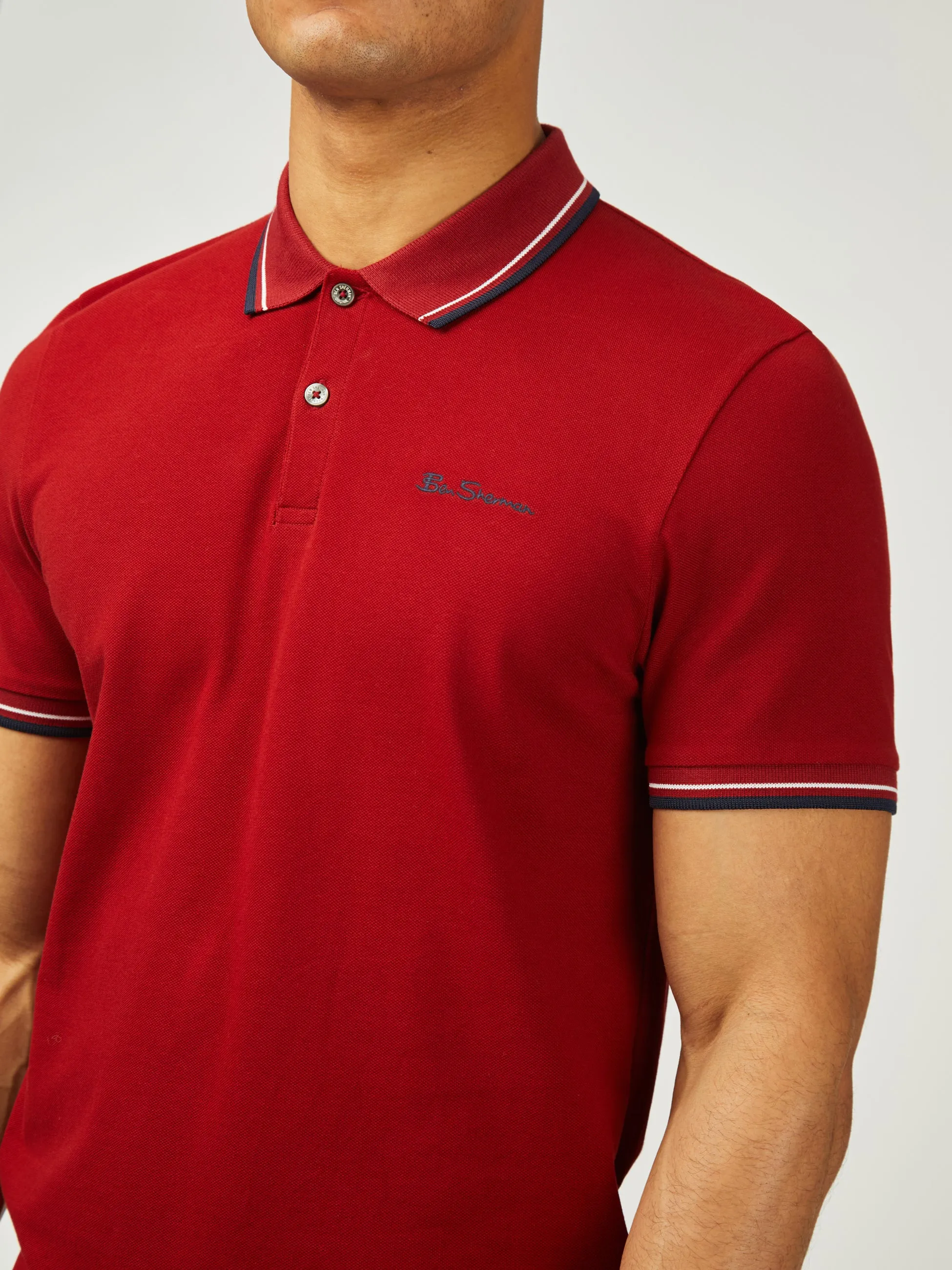 Signature Pique Polo - Red sold by Ben Sherman product image thumbnail 4