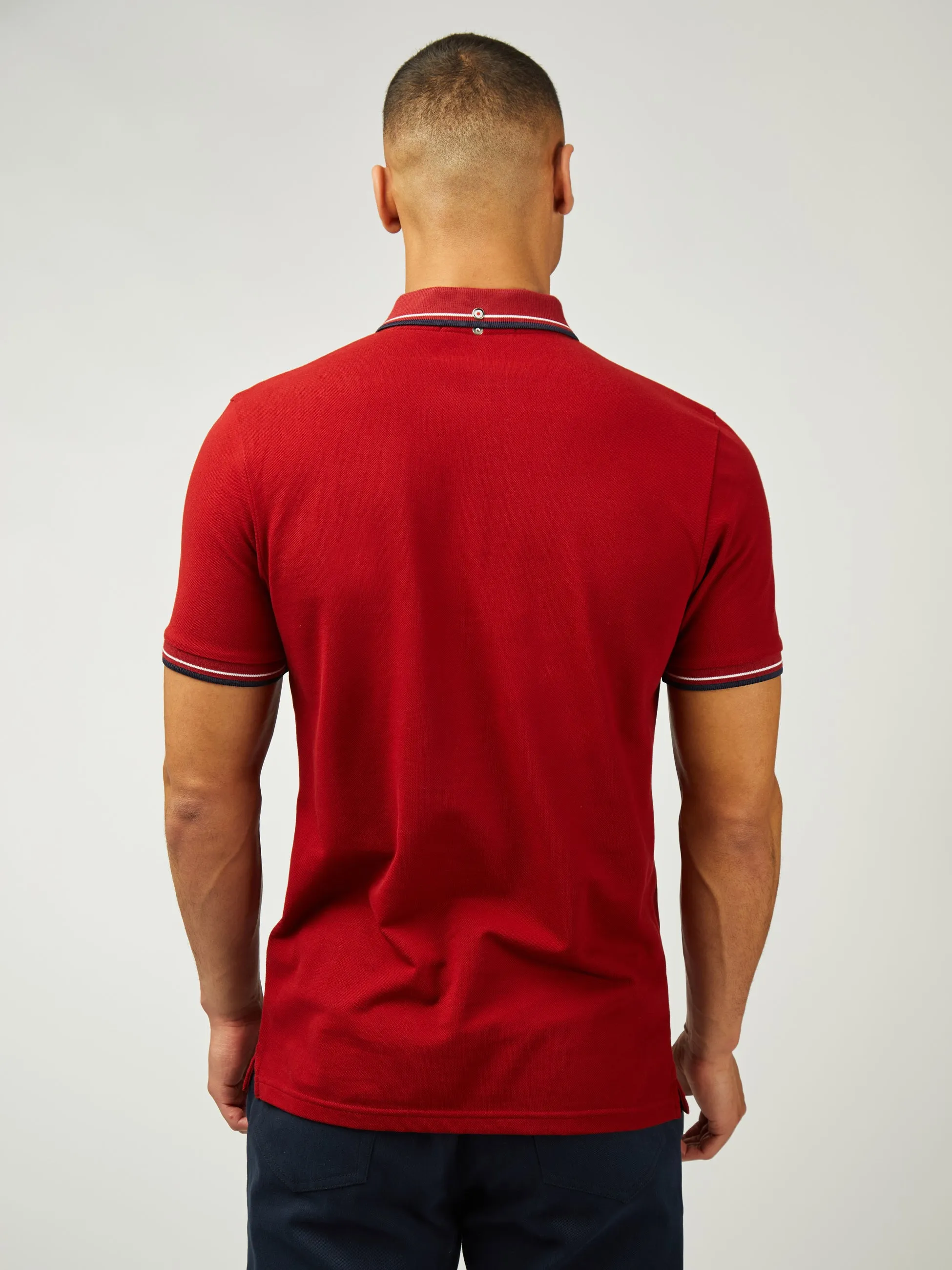 Signature Pique Polo - Red sold by Ben Sherman product image thumbnail 3
