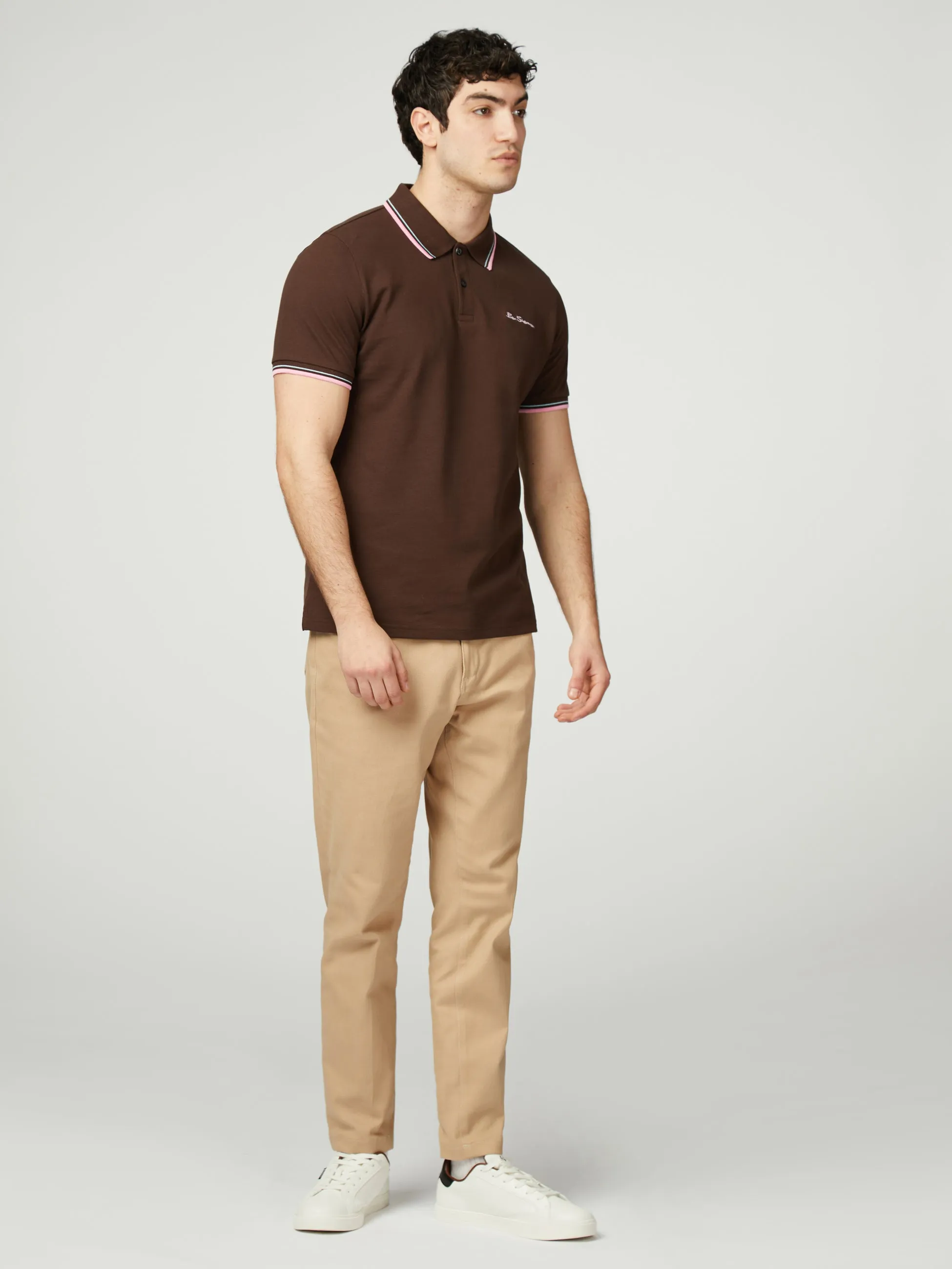Signature Pique Polo - Dark Brown sold by Ben Sherman product image thumbnail 2