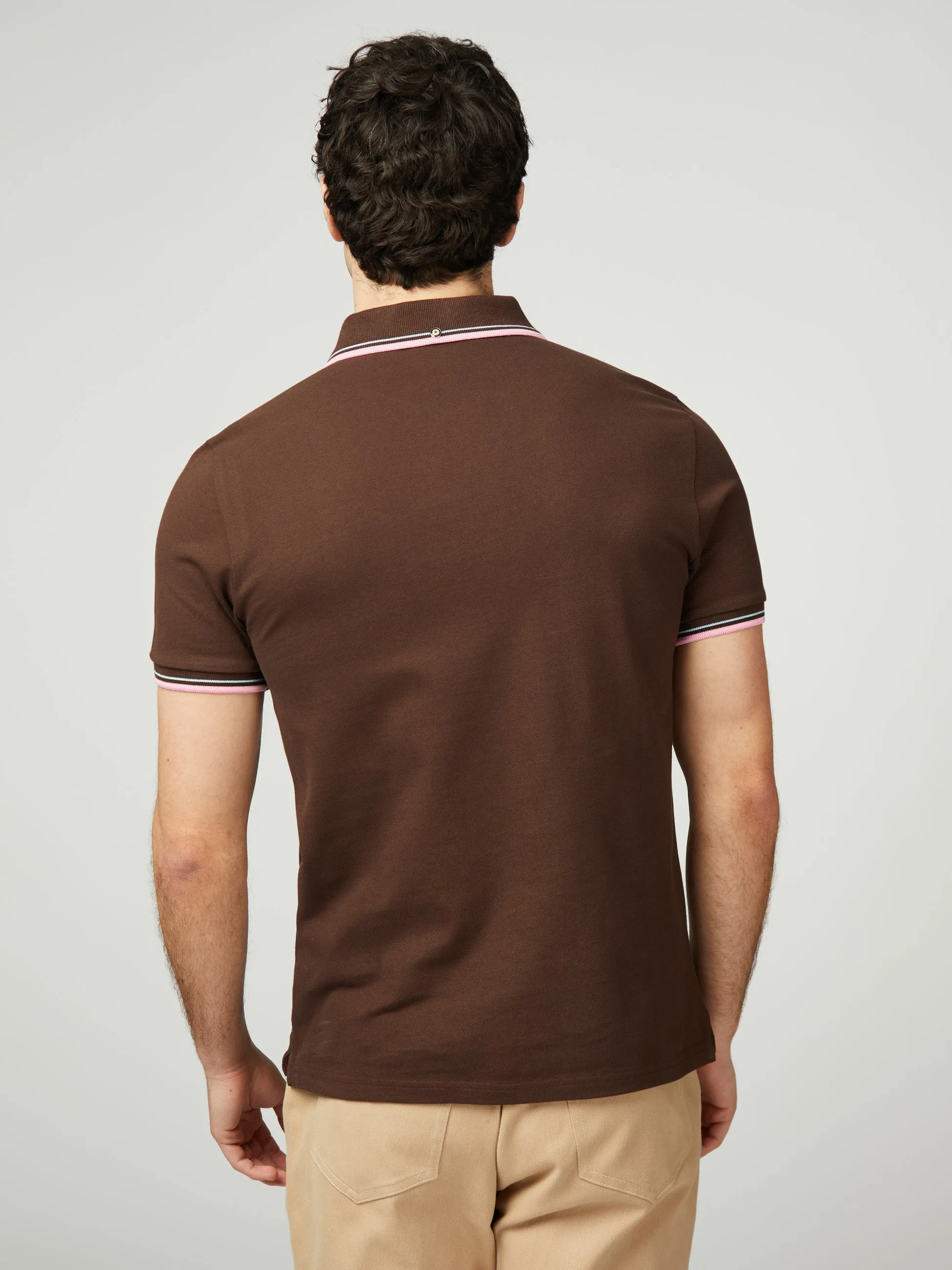 Signature Pique Polo - Dark Brown sold by Ben Sherman product image thumbnail 3
