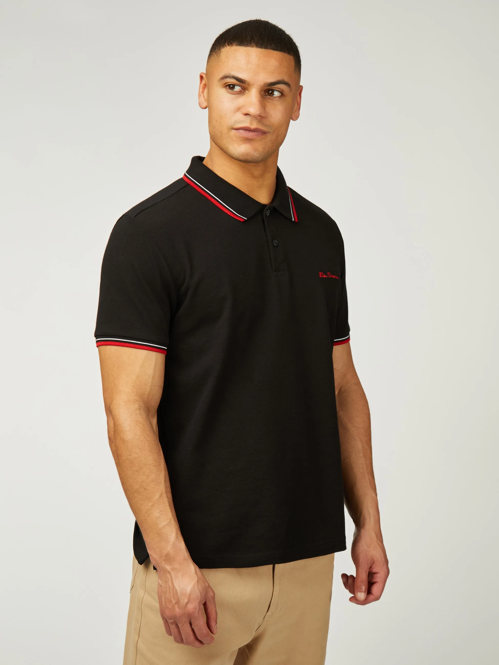 Signature Pique Polo - Black sold by Ben Sherman