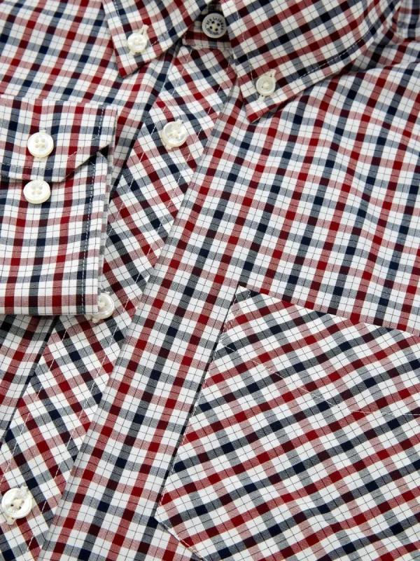 Signature Long-Sleeve House Check Shirt - Red sold by Ben Sherman