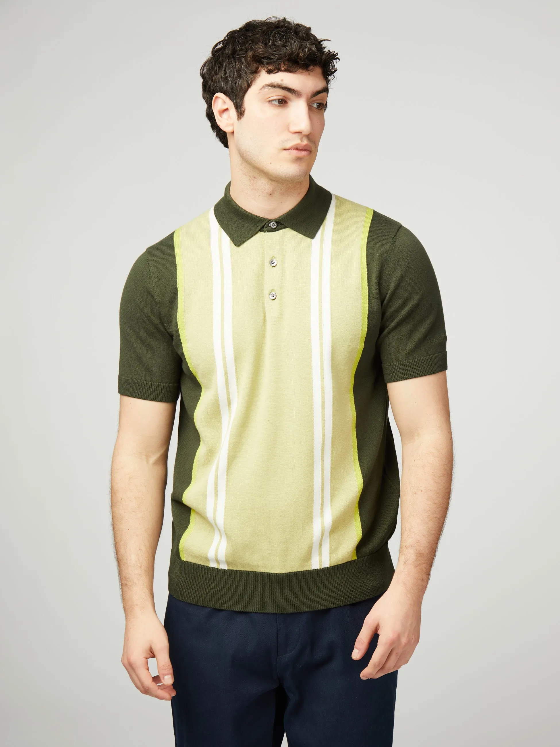 Vertical Stripe Polo - Camouflage sold by Ben Sherman