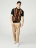 Vertical Stripe Polo - Black sold by Ben Sherman