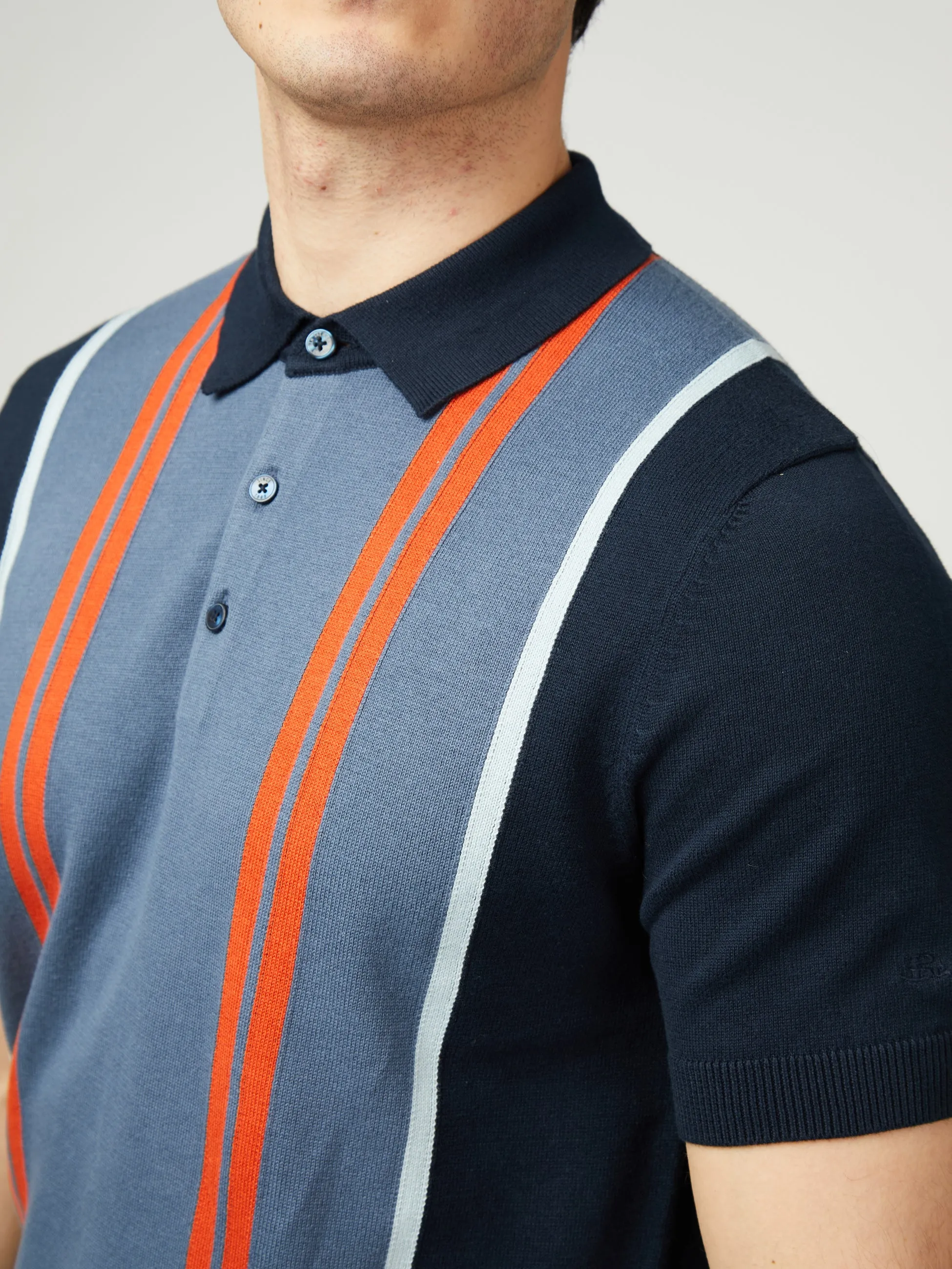 Vertical Stripe Polo - Dark Navy sold by Ben Sherman product image thumbnail 4