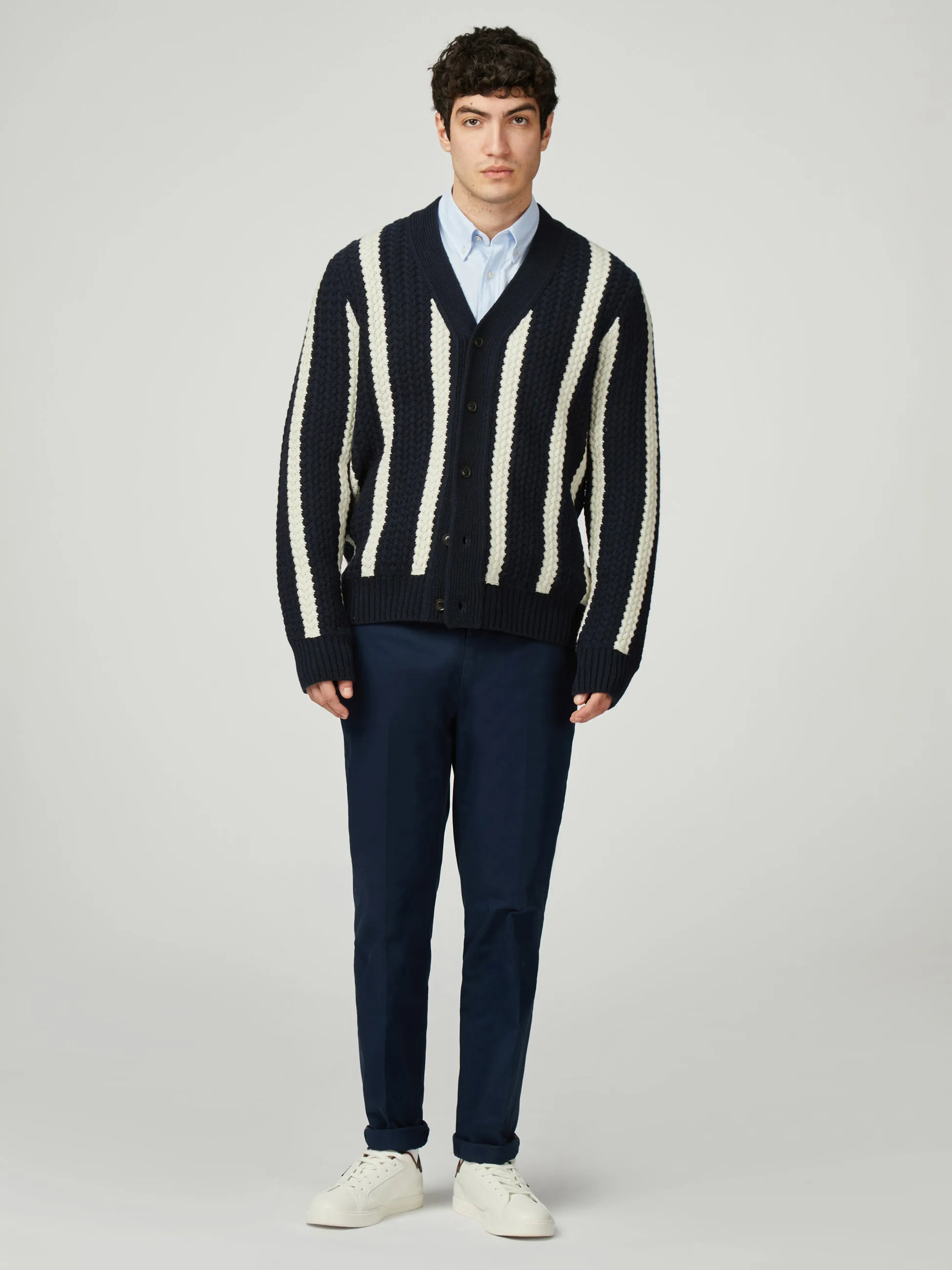 Textured Stripe Cardigan - Dark Navy sold by Ben Sherman product image thumbnail 2