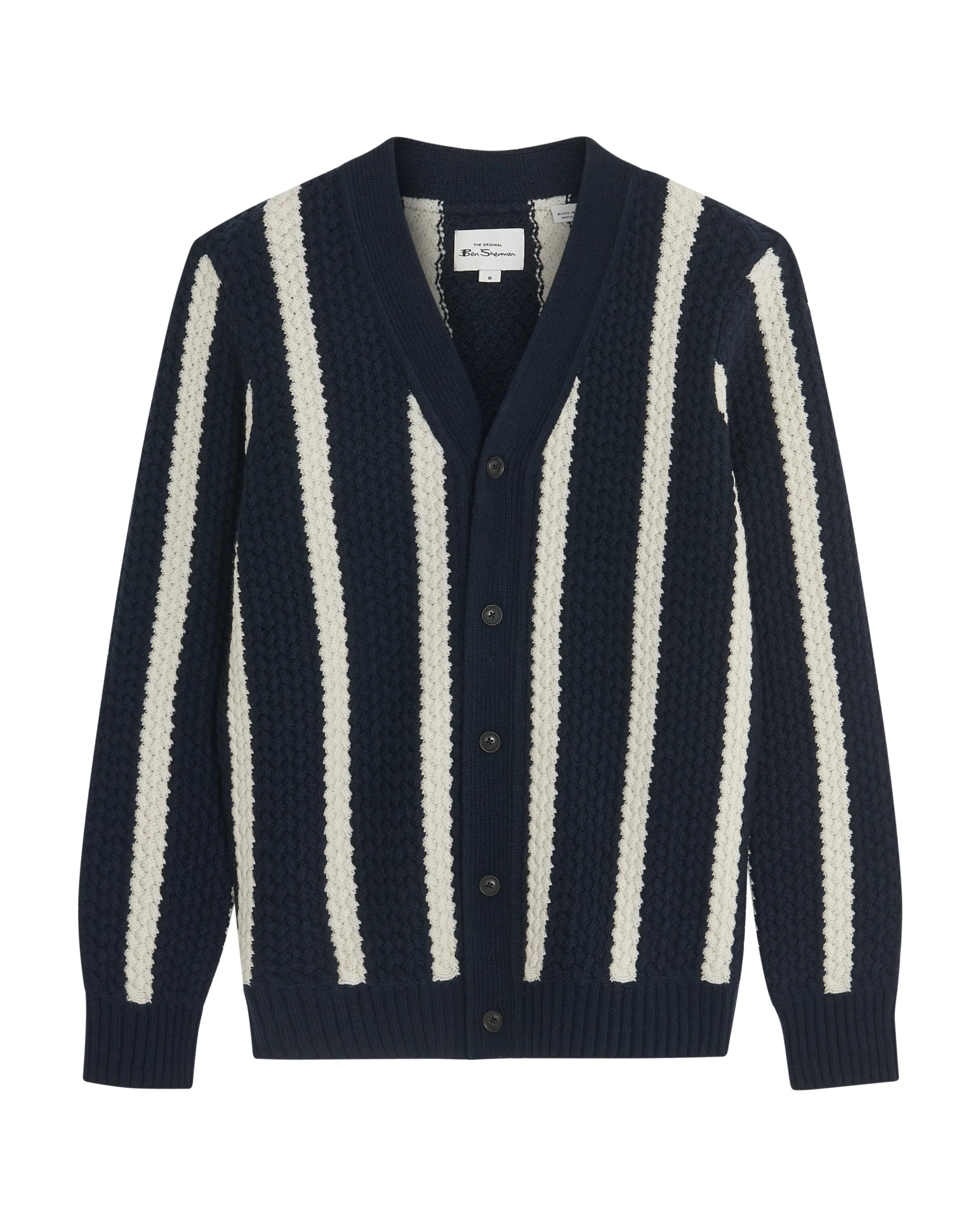 Textured Stripe Cardigan - Dark Navy sold by Ben Sherman product image thumbnail 5