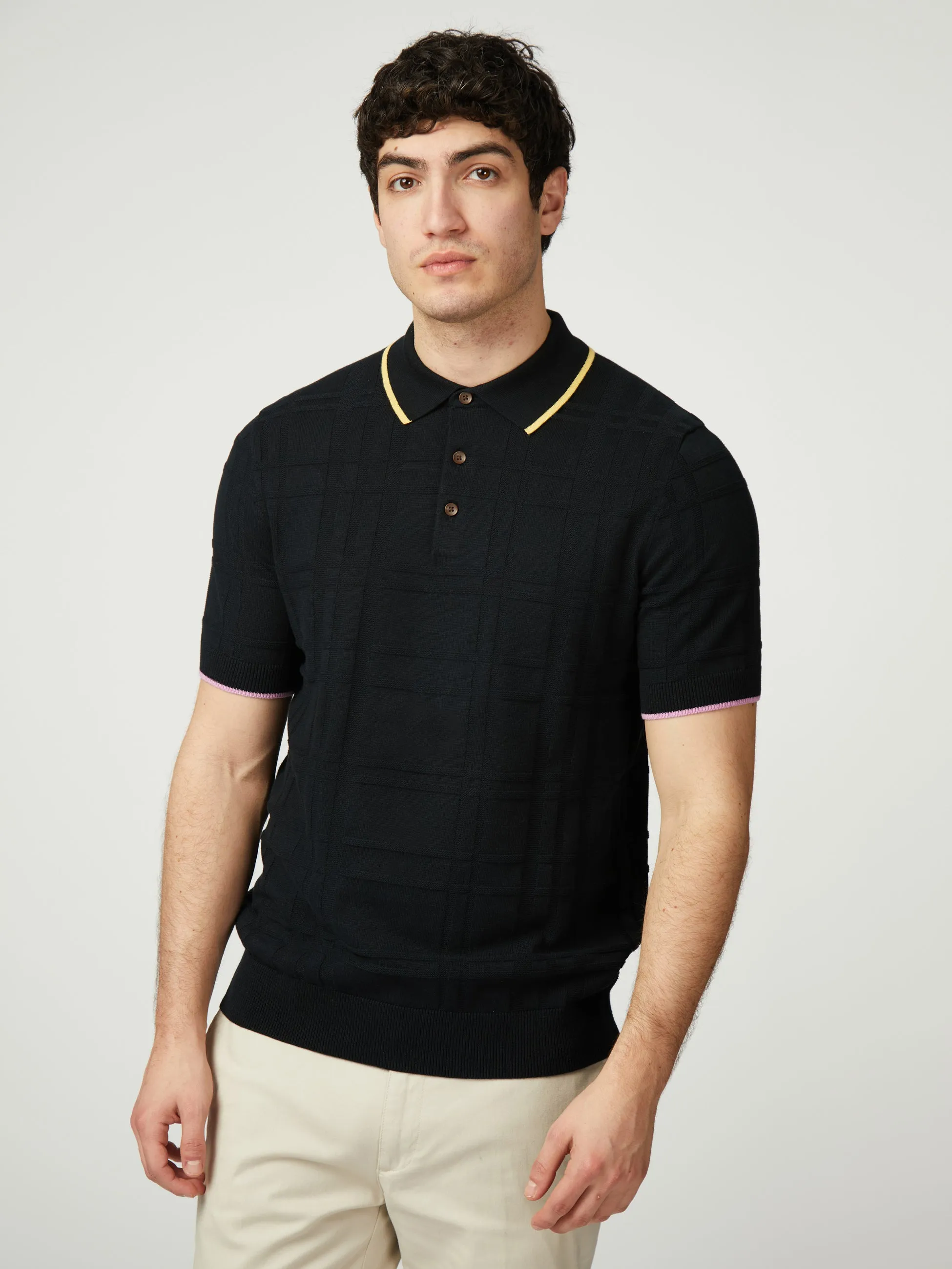 Tartan Polo - Black sold by Ben Sherman