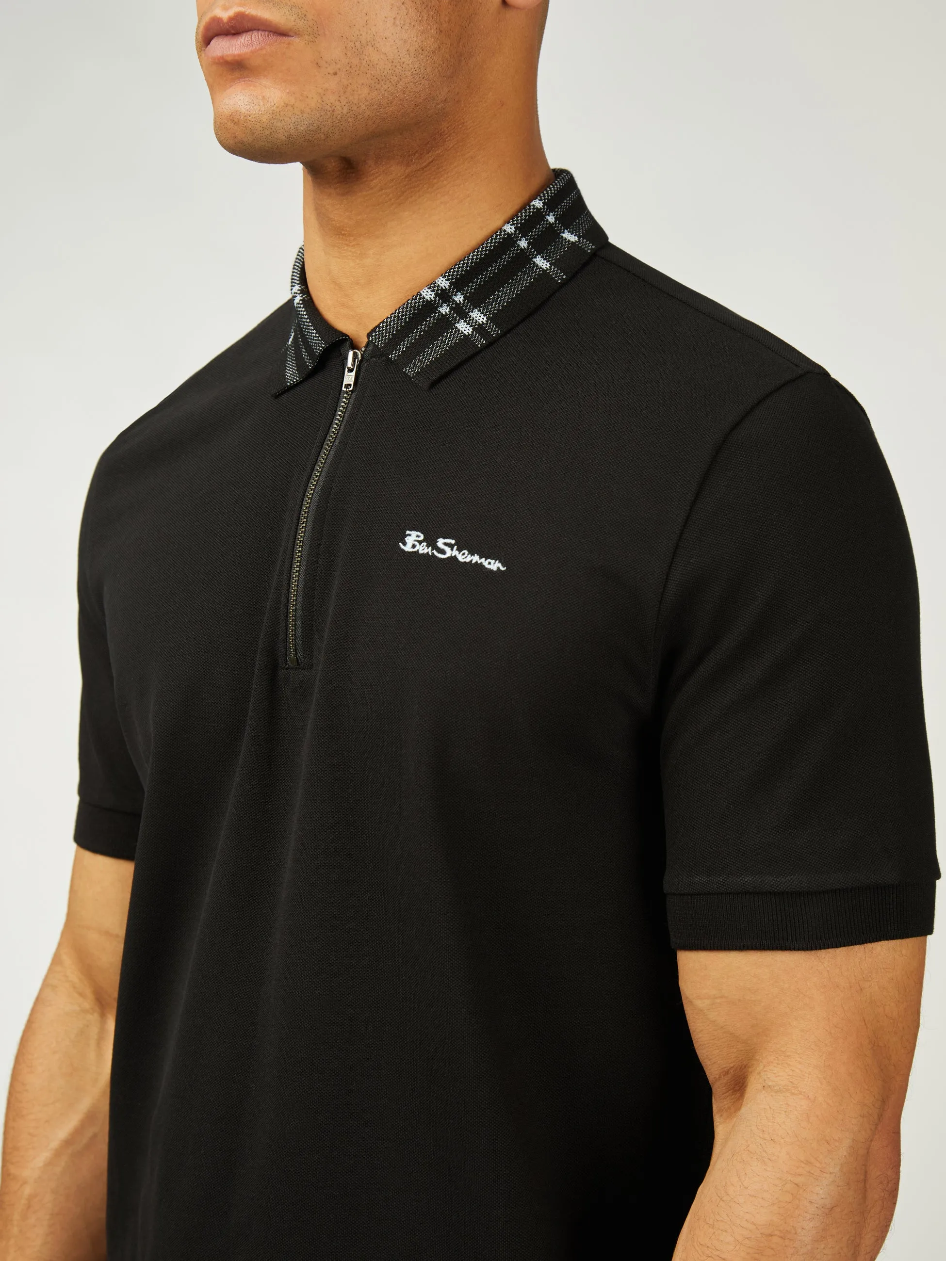 Tartan Collar Polo - Black sold by Ben Sherman product image thumbnail 4