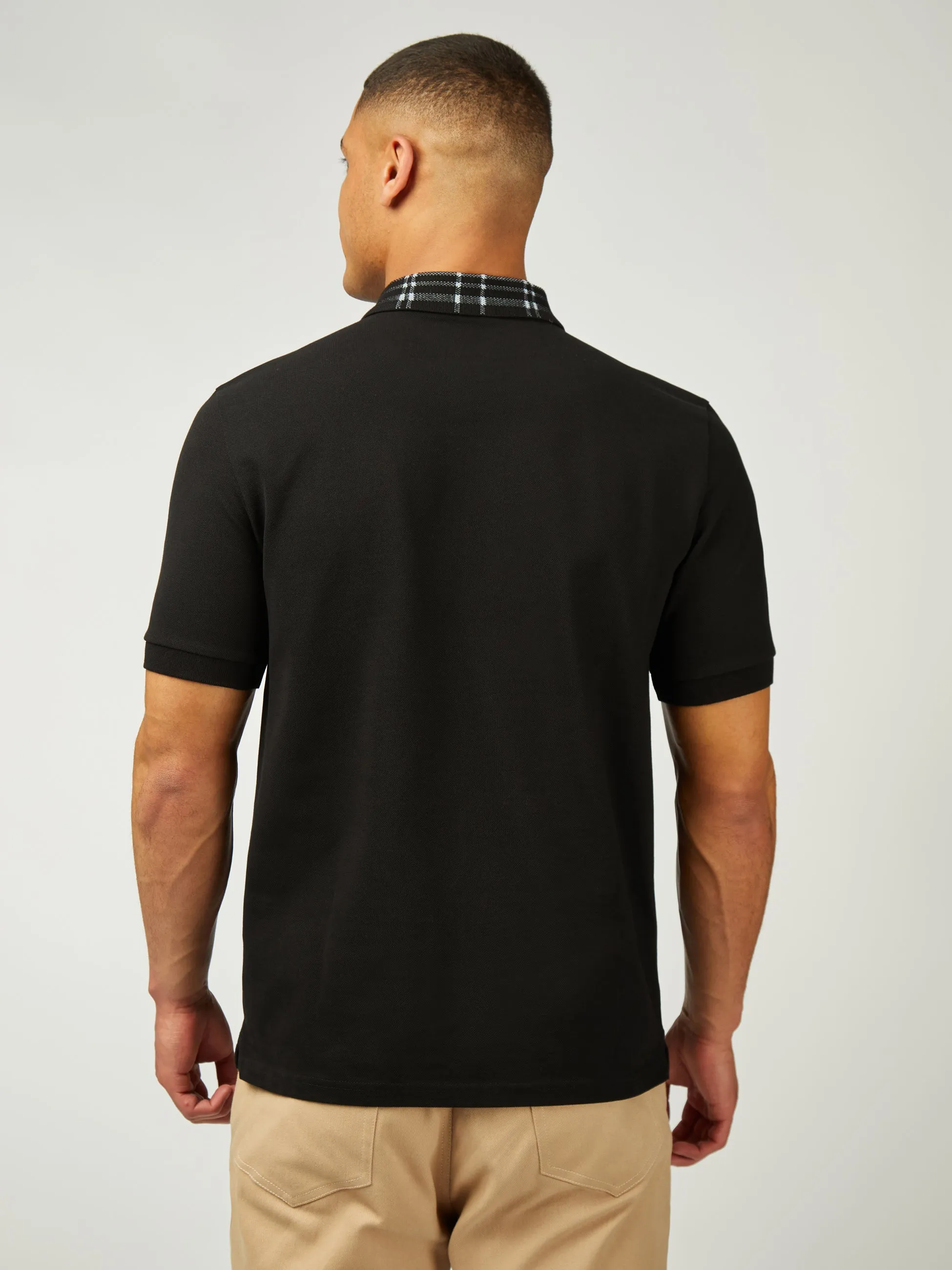 Tartan Collar Polo - Black sold by Ben Sherman product image thumbnail 3