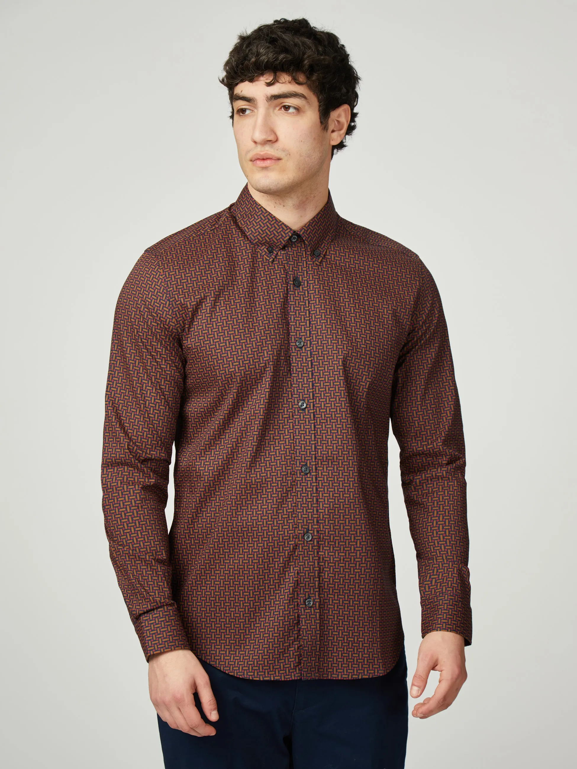 Split Spot Print - Brown sold by Ben Sherman