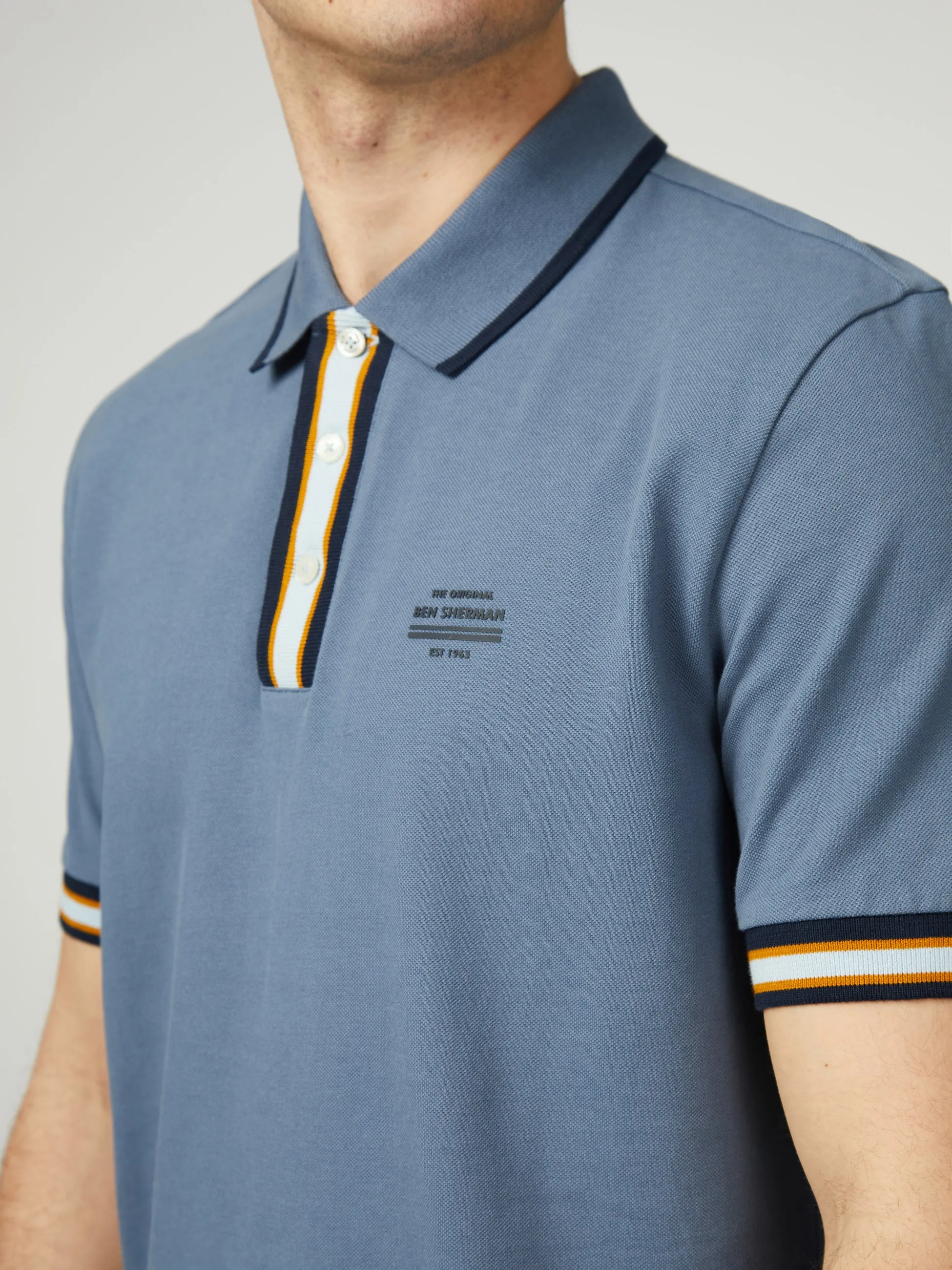 Placket Interest Polo - Sea sold by Ben Sherman product image thumbnail 4