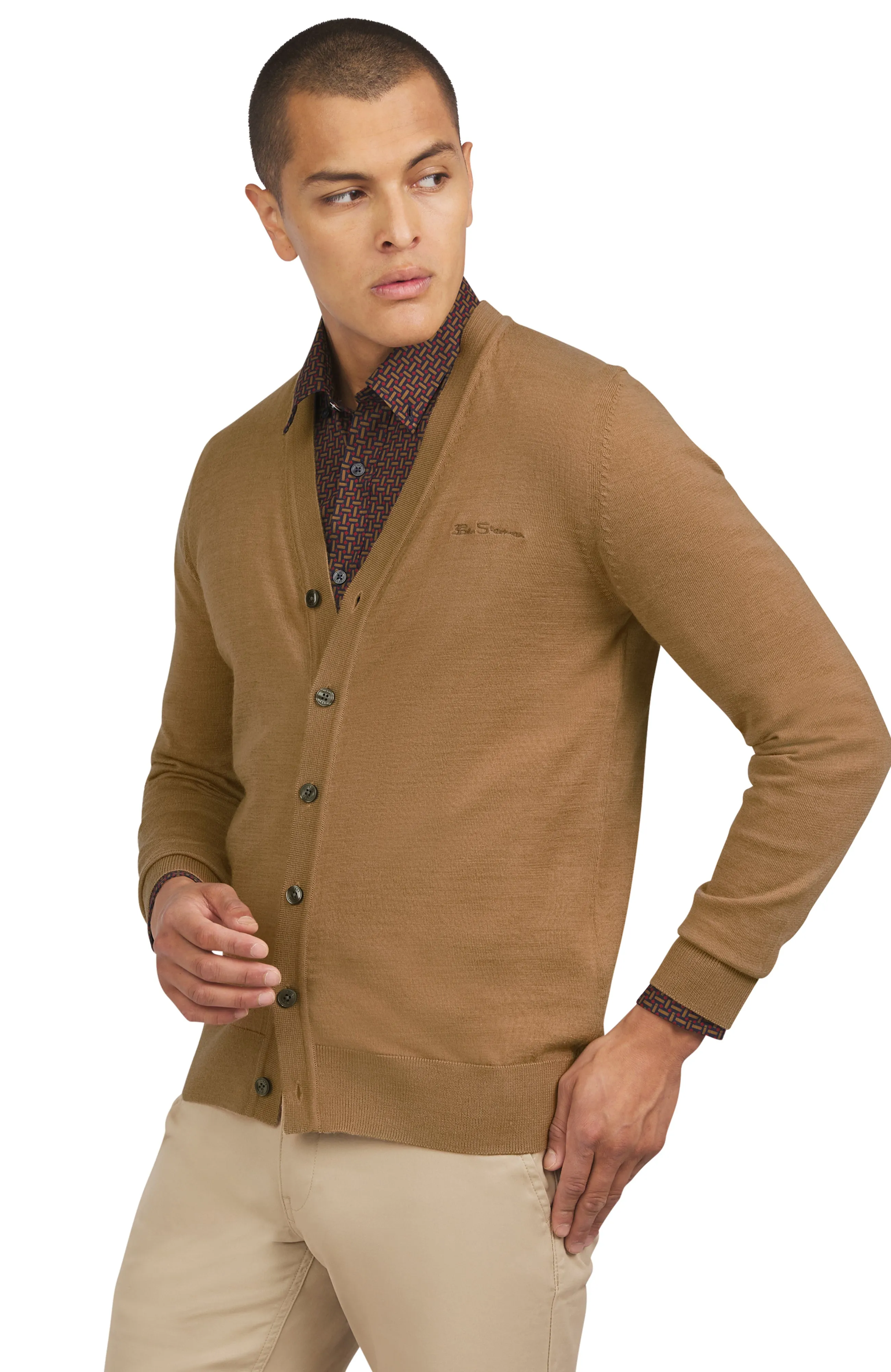 Merino Cardigan - Light Brown sold by Ben Sherman product image thumbnail 2