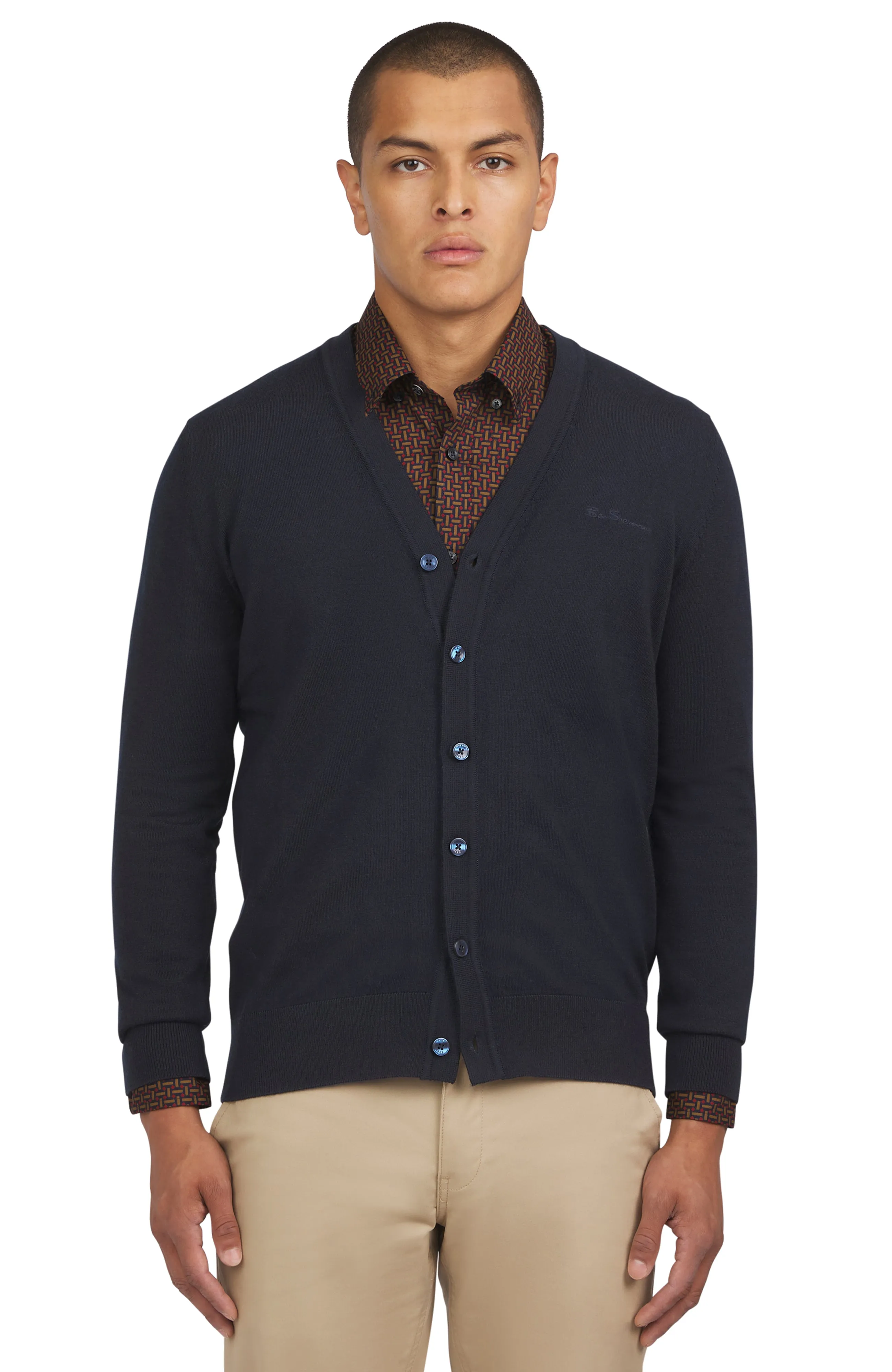 Merino Cardigan - Dark Navy sold by Ben Sherman