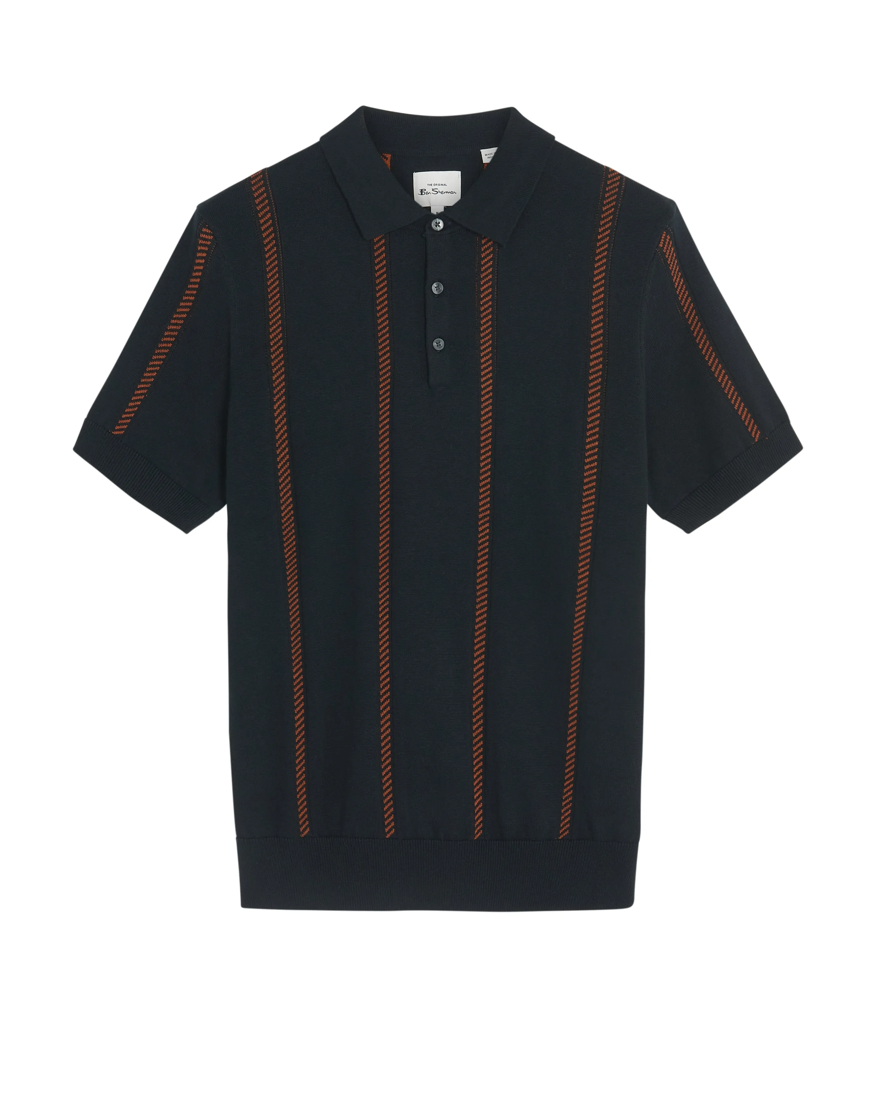 Jacquard Stripe Polo - Black sold by Ben Sherman product image thumbnail 5