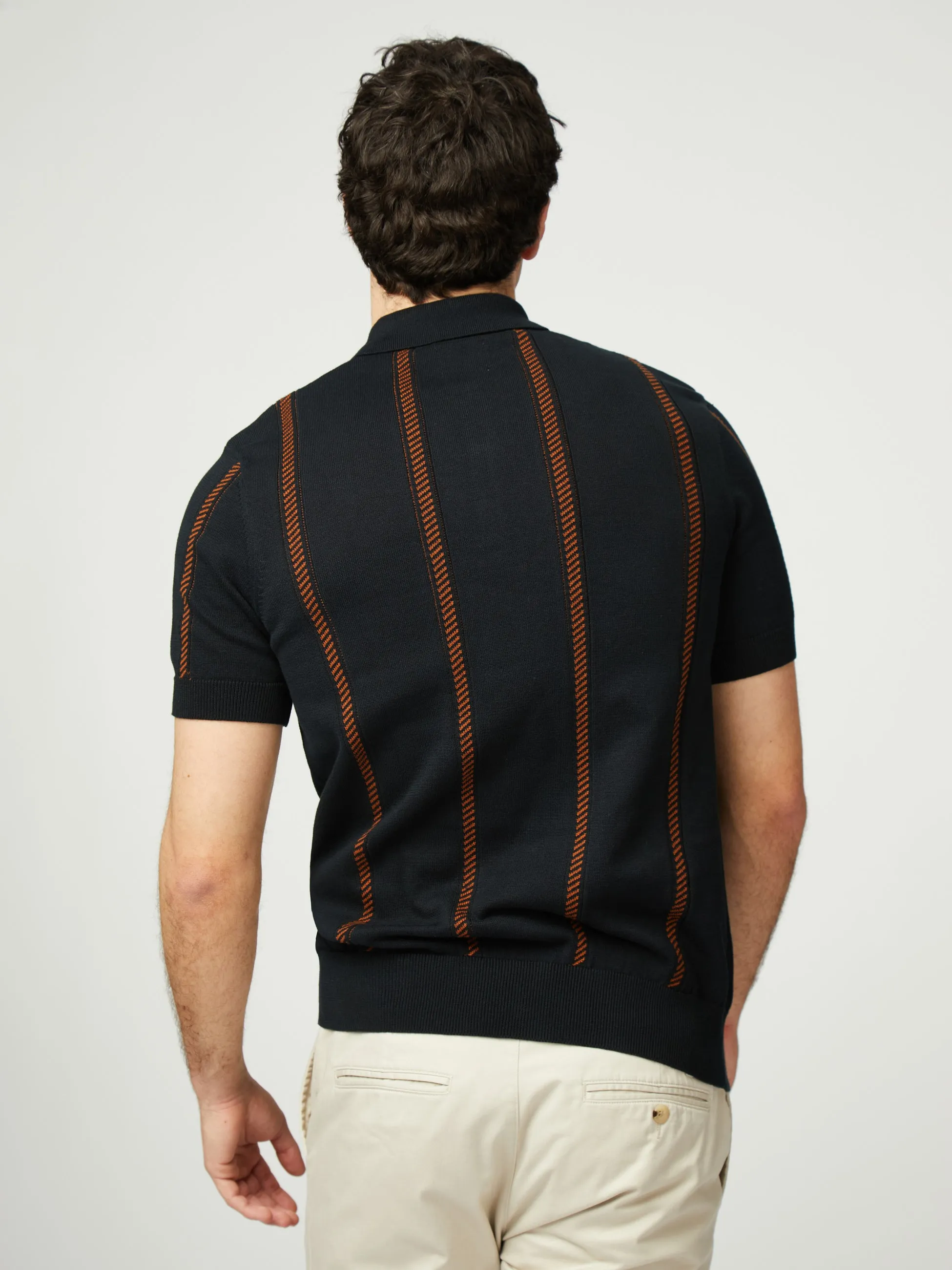 Jacquard Stripe Polo - Black sold by Ben Sherman product image thumbnail 3