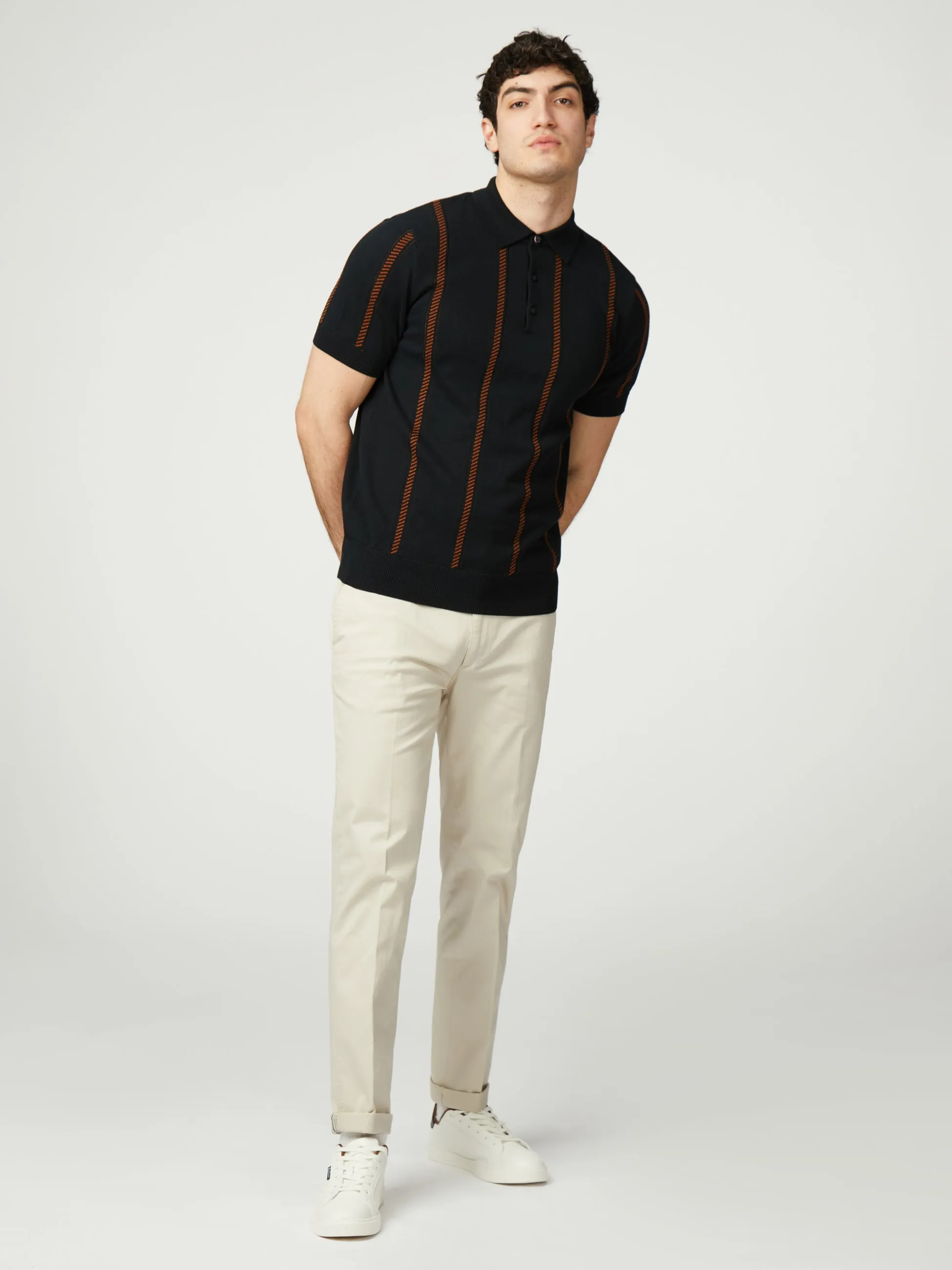 Jacquard Stripe Polo - Black sold by Ben Sherman product image thumbnail 2