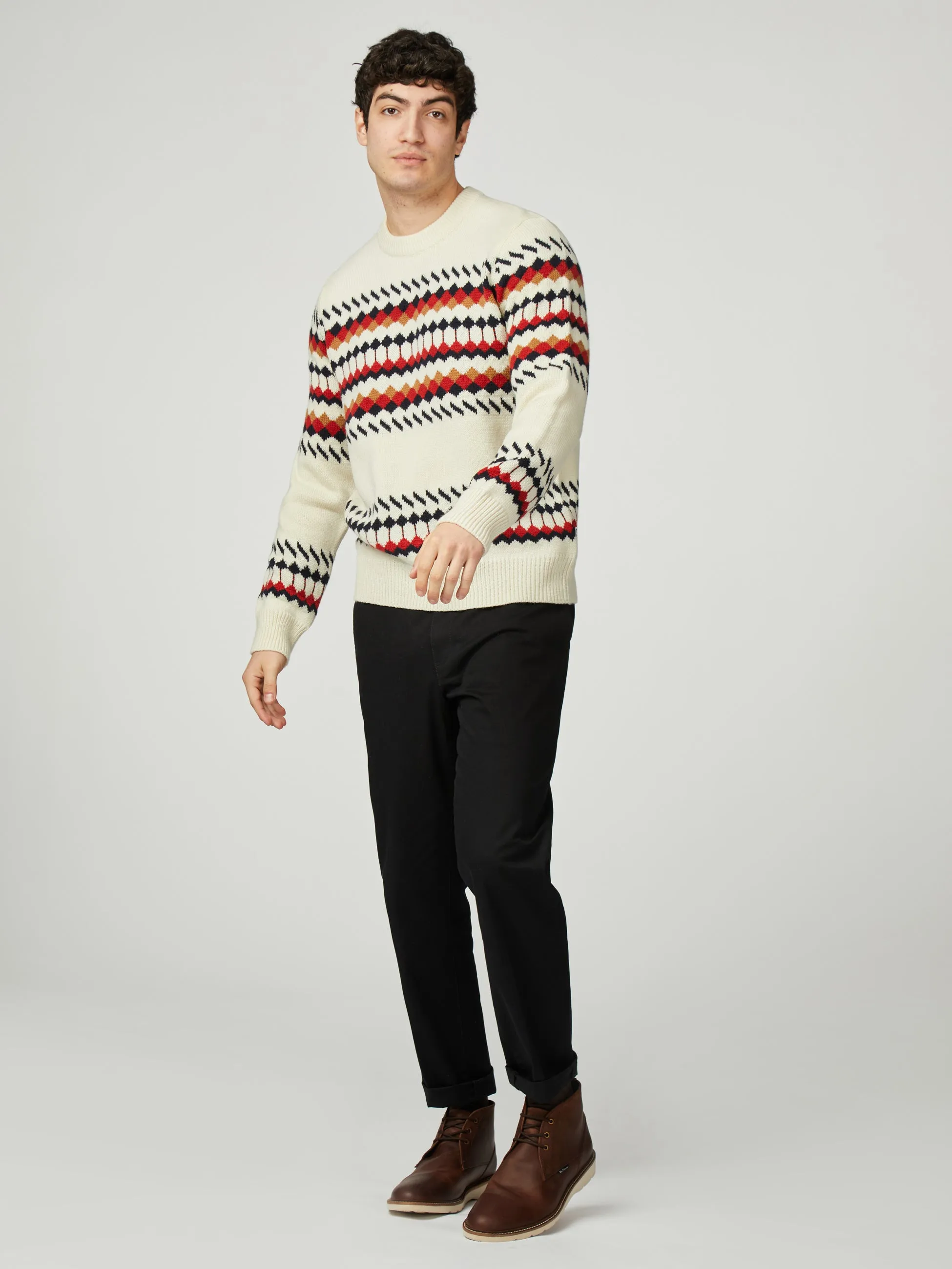 Fairisle Crew - Ivory sold by Ben Sherman product image thumbnail 2