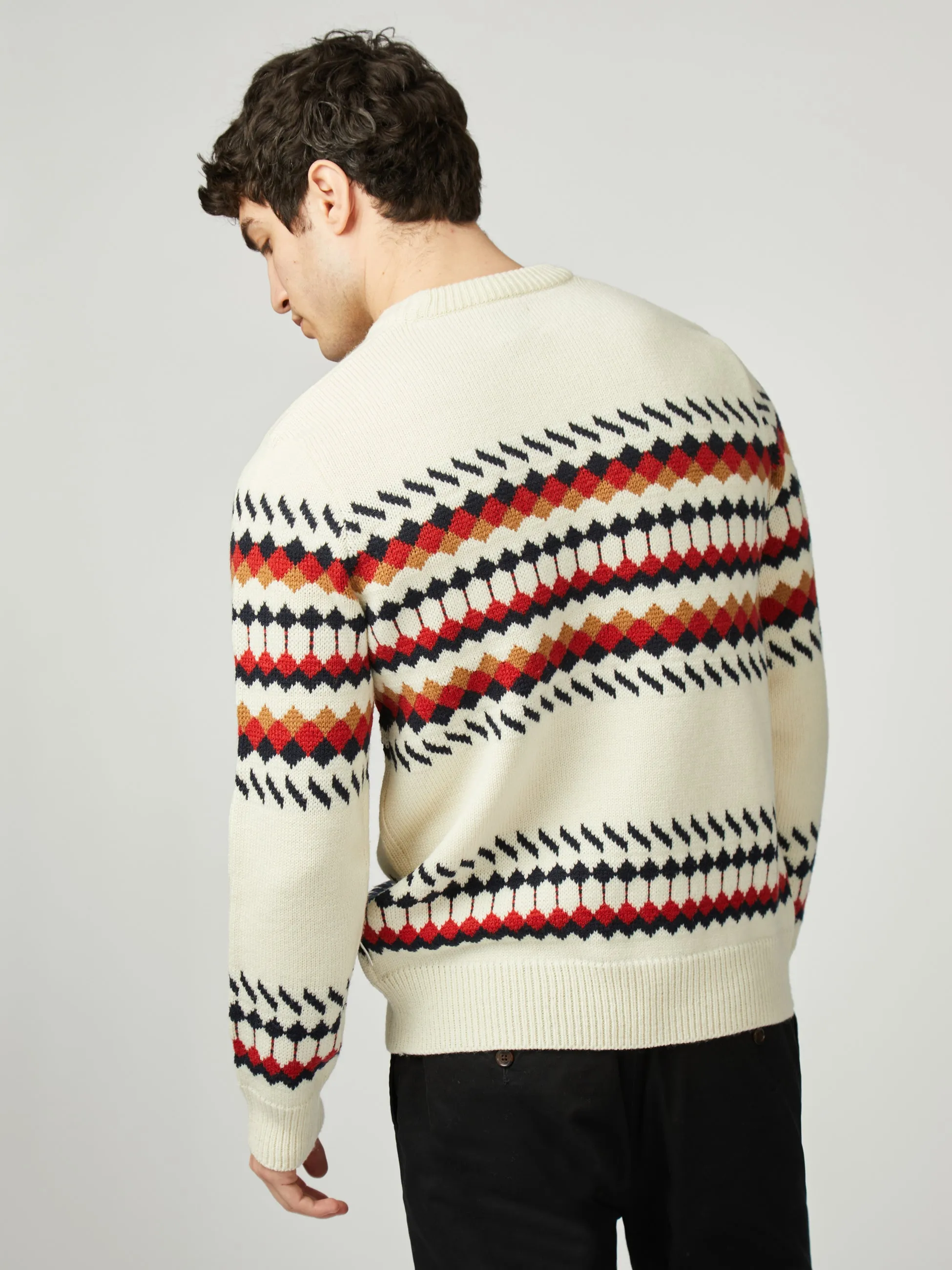Fairisle Crew - Ivory sold by Ben Sherman product image thumbnail 3