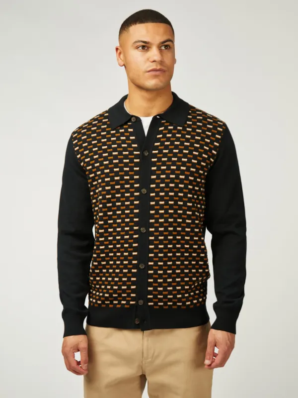 Button Through Polo - Black sold by Ben Sherman