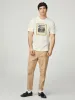 Ace Cafe Chequerboard Tee - Ivory sold by Ben Sherman