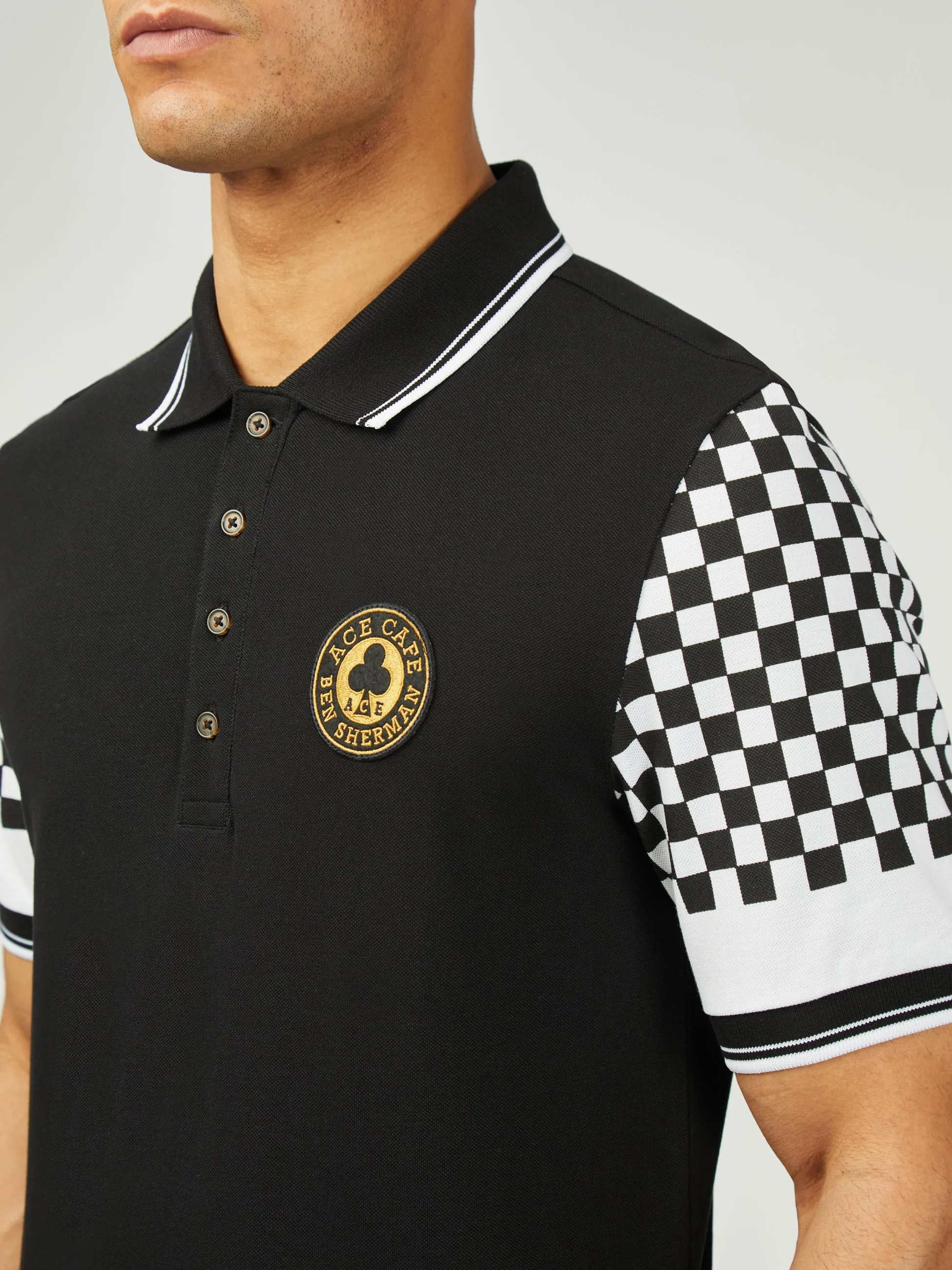 Ace Cafe Chequerboard Polo - Black sold by Ben Sherman product image thumbnail 4