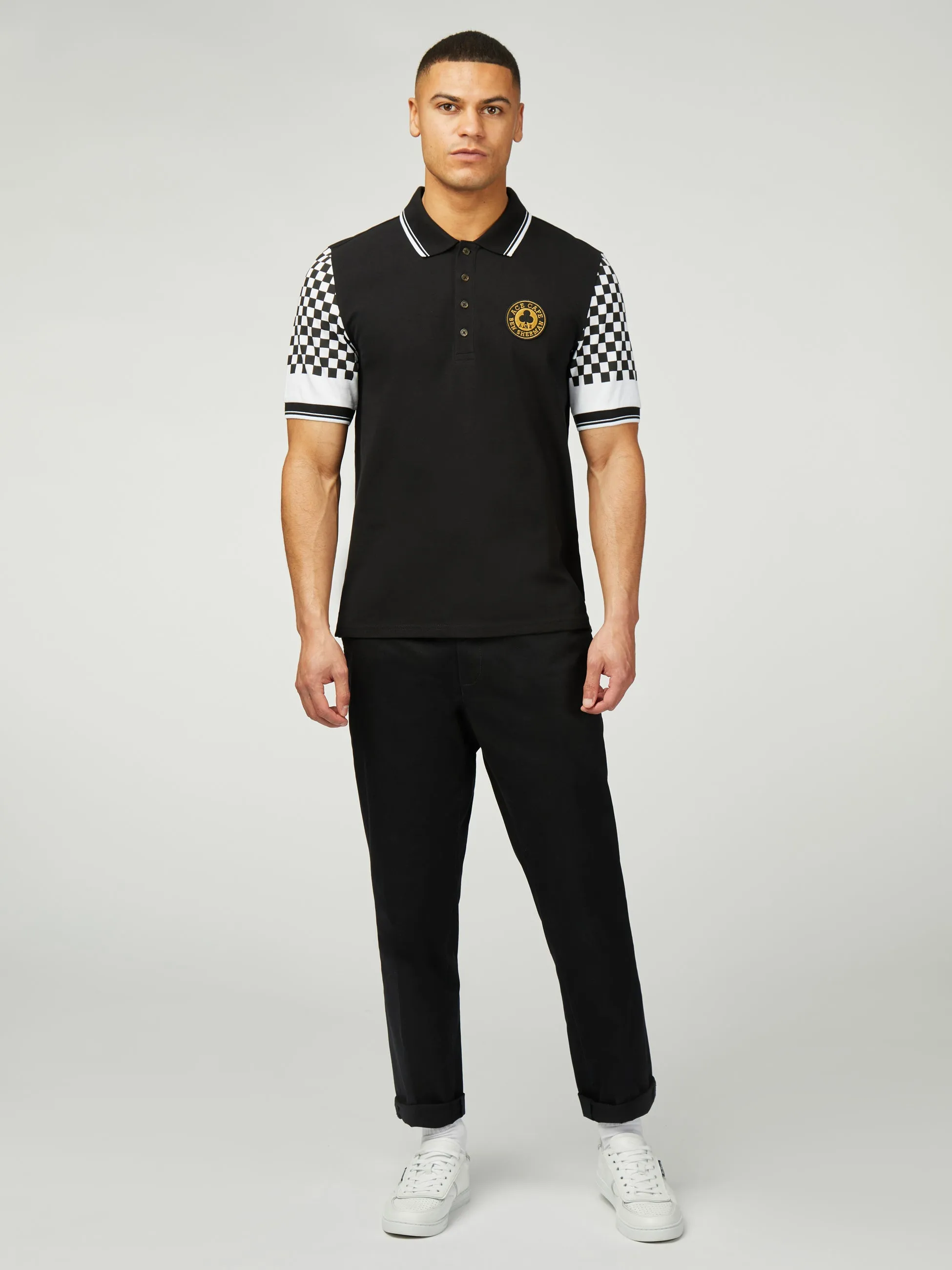 Ace Cafe Chequerboard Polo - Black sold by Ben Sherman product image thumbnail 2