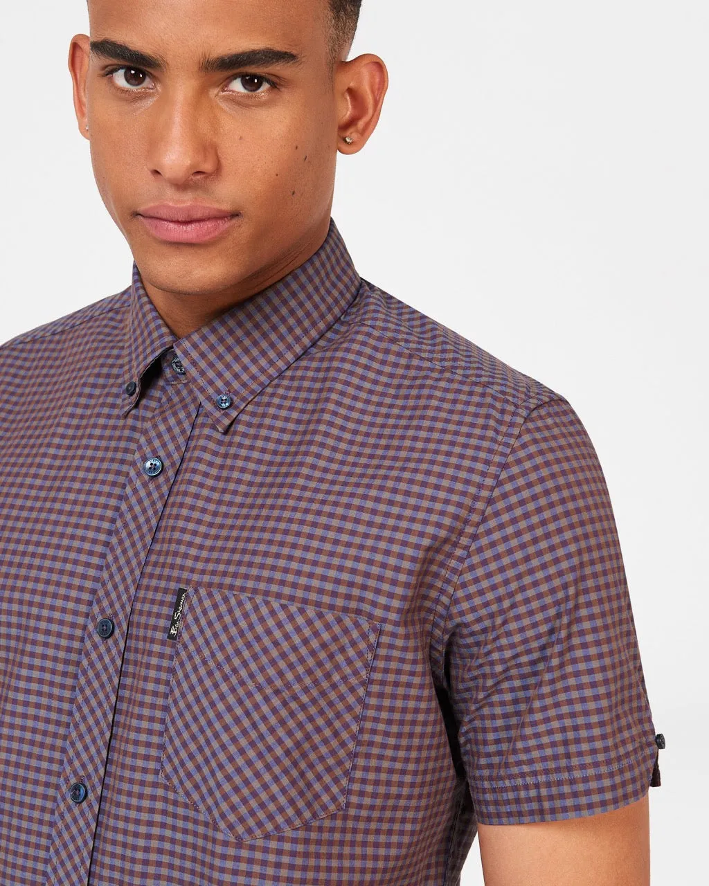 Signature Gingham Short-Sleeve Shirt sold by Ben Sherman product image thumbnail 3