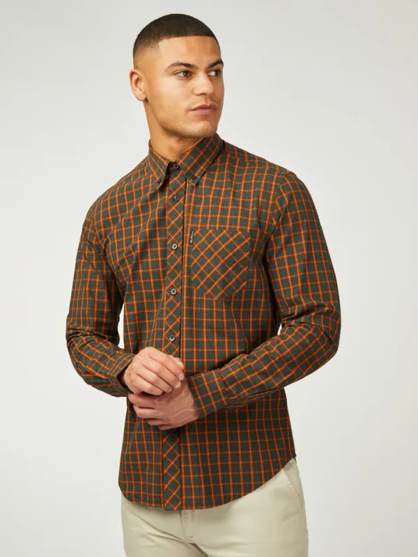 Signature House Check Long Sleeve - Orange sold by Ben Sherman