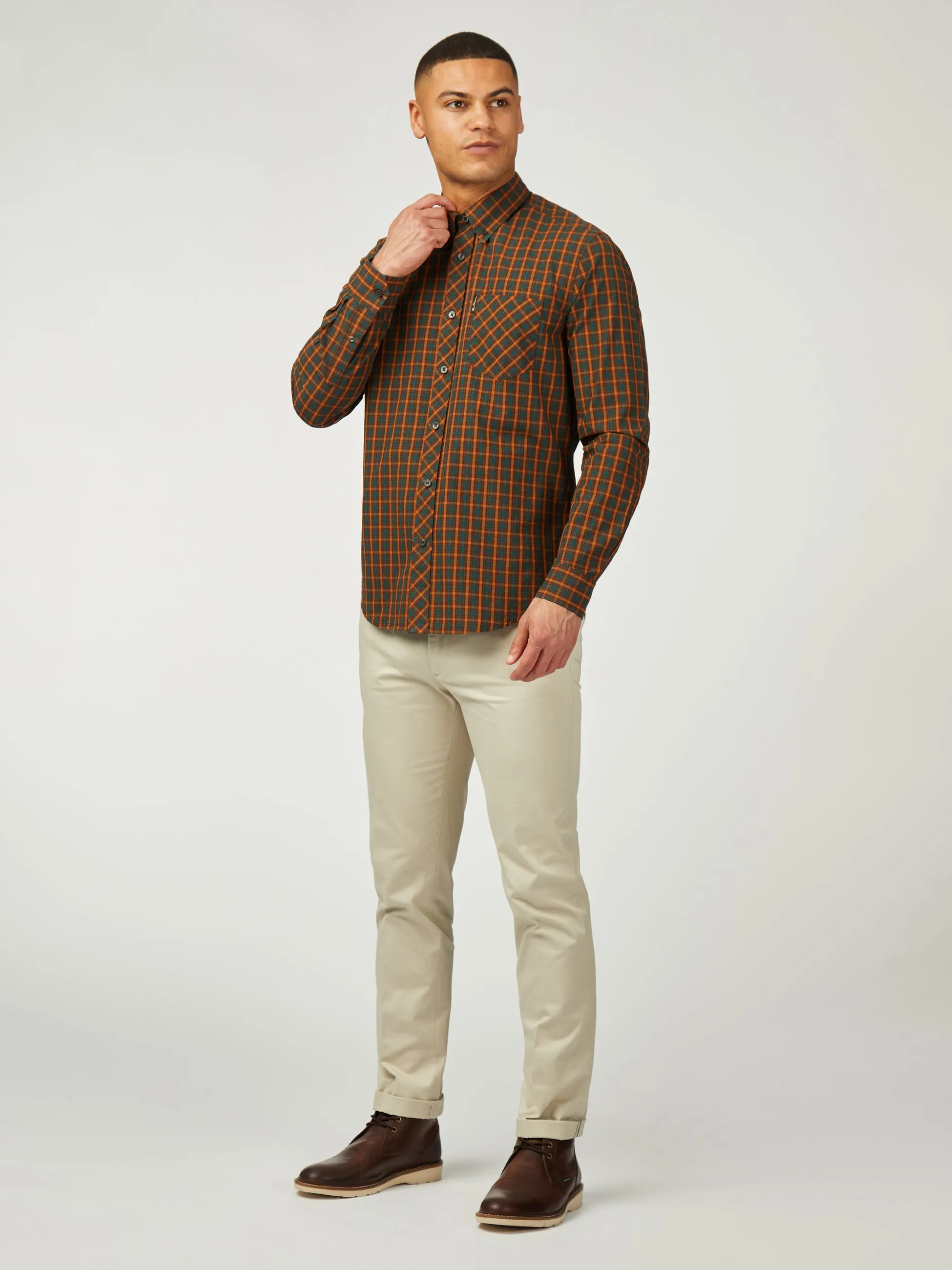 Signature House Check Long Sleeve - Orange sold by Ben Sherman product image thumbnail 2
