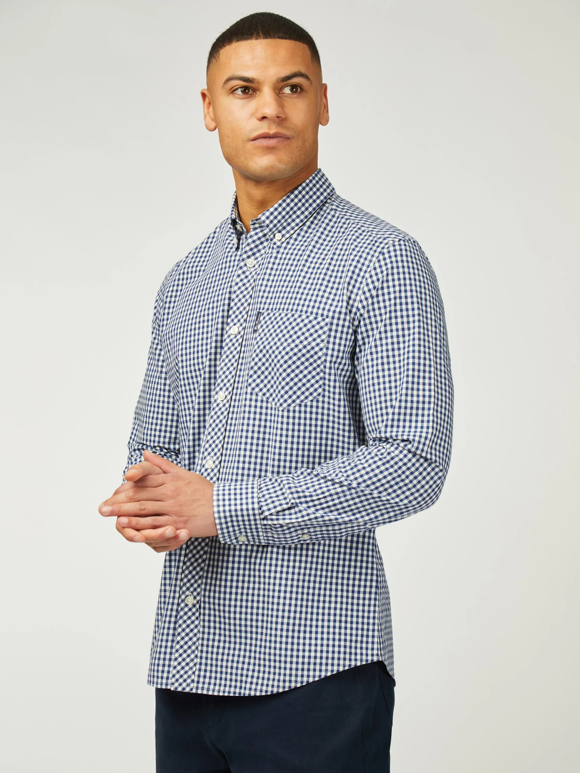 Signature Gingham Long Sleeve - Dark Blue sold by Ben Sherman