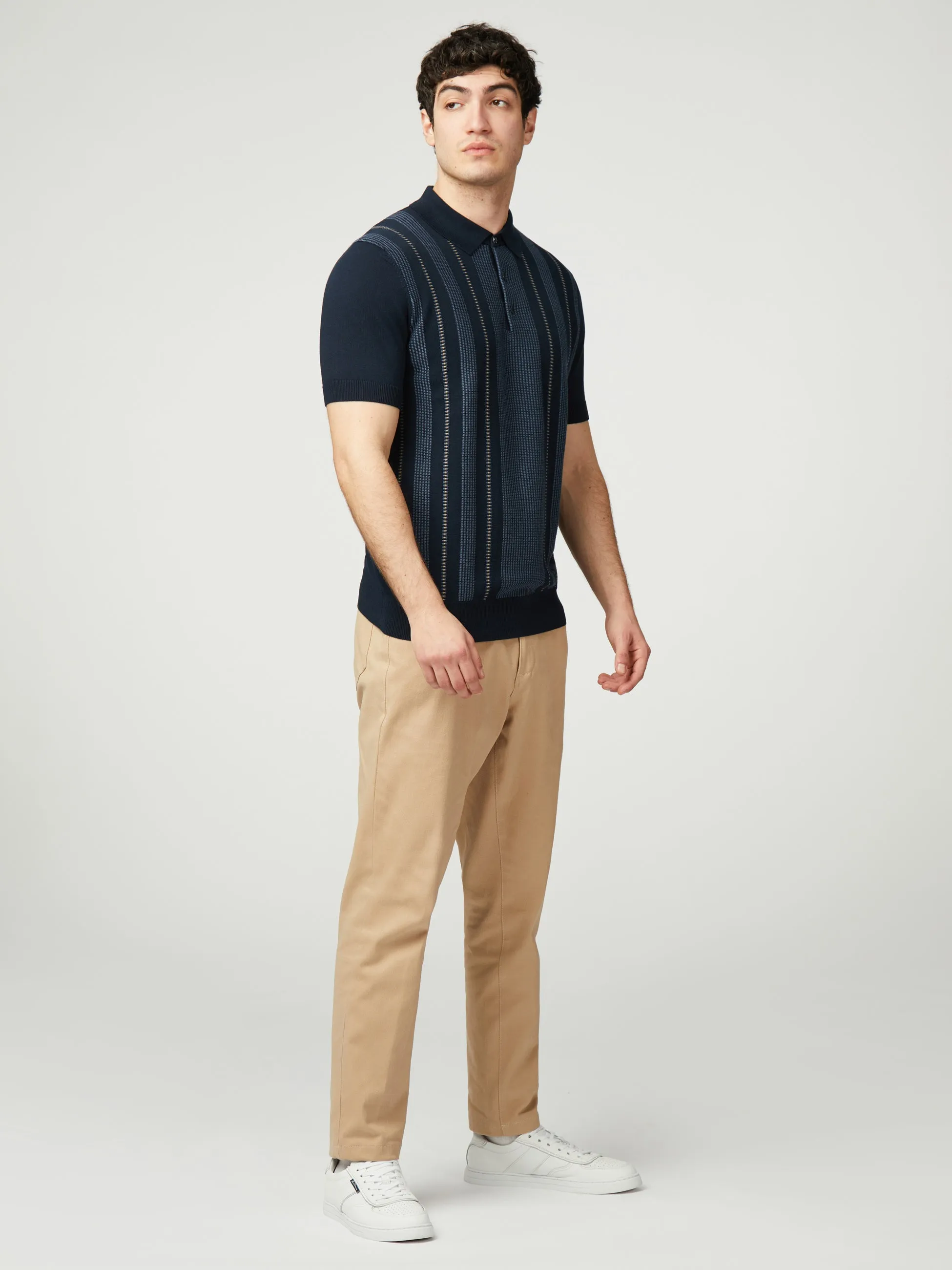 Birdseye Stripe Polo - Dark Navy sold by Ben Sherman product image thumbnail 2