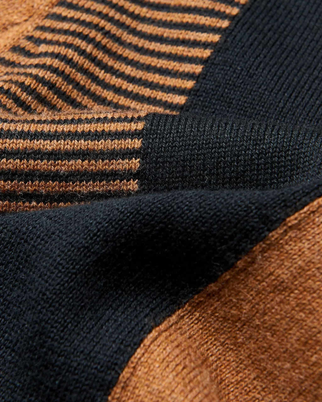 Intarsia Stripe Knit Polo - Ginger sold by Ben Sherman product image thumbnail 4