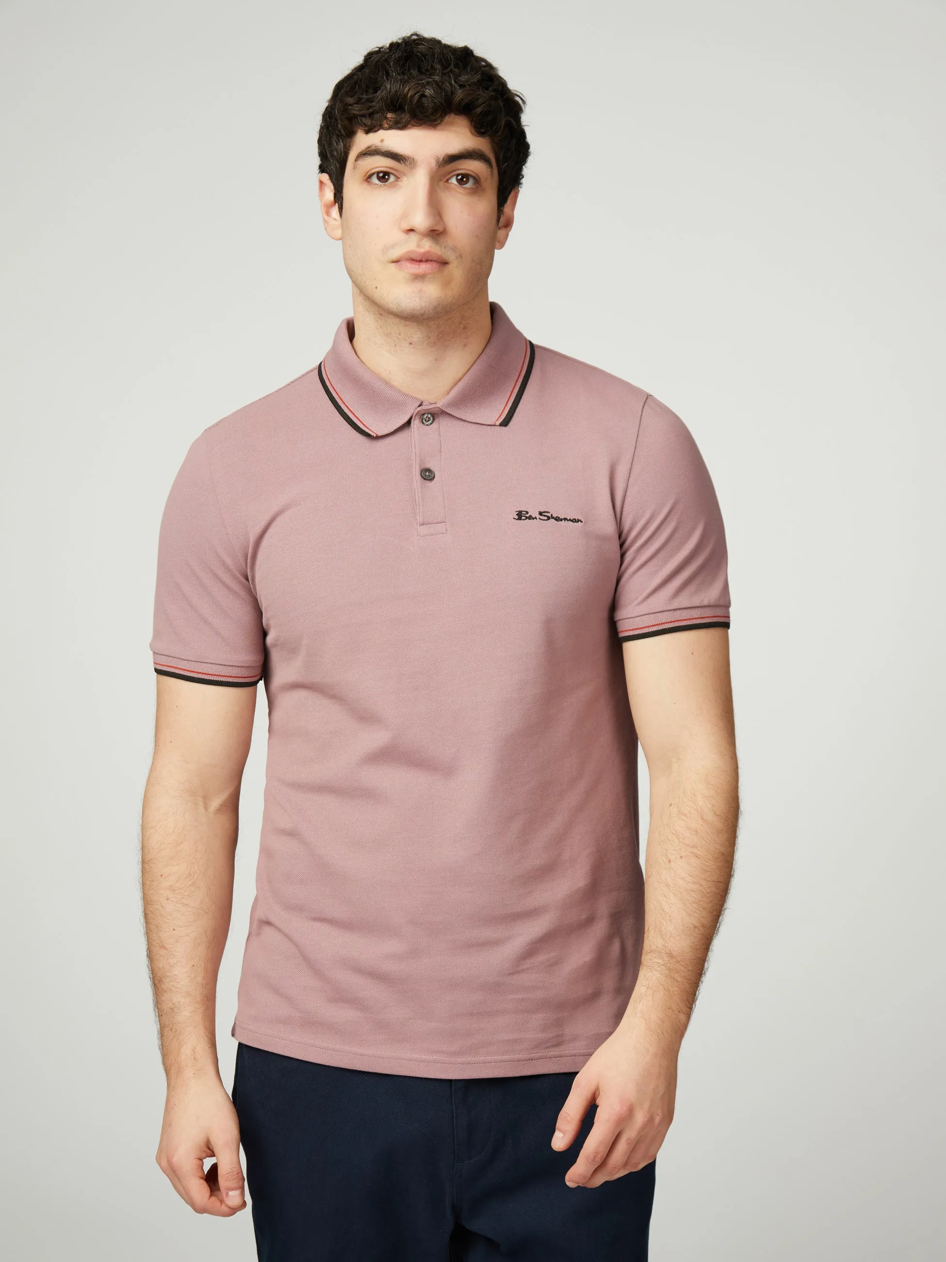 Signature Pique Polo - Grape sold by Ben Sherman