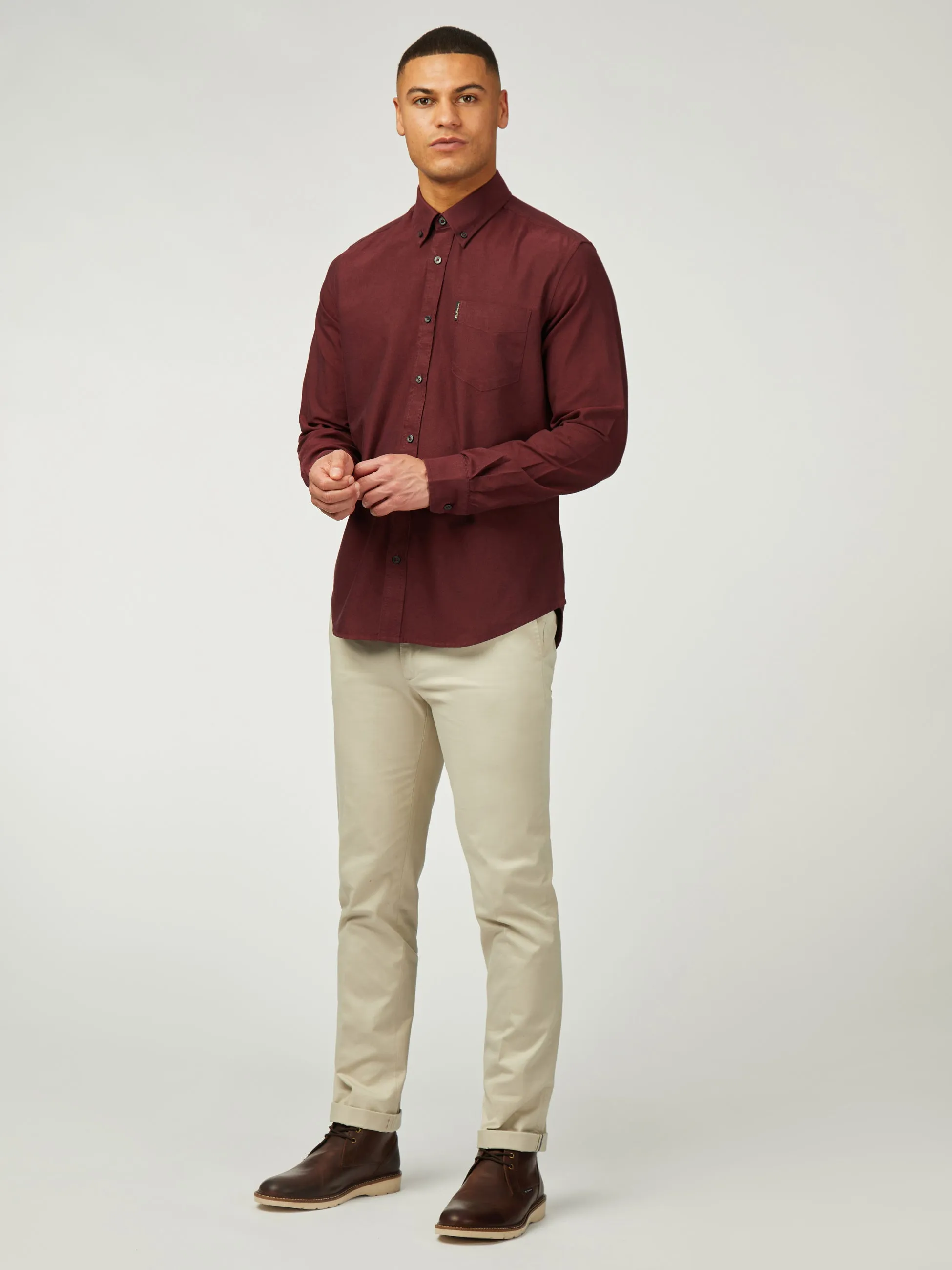 Signature Oxford Long Sleeve - Wine sold by Ben Sherman product image thumbnail 2