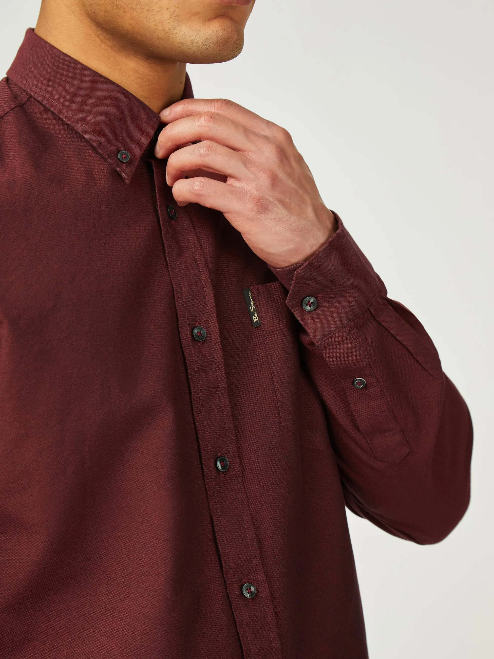 Signature Oxford Long Sleeve - Wine sold by Ben Sherman product image thumbnail 5