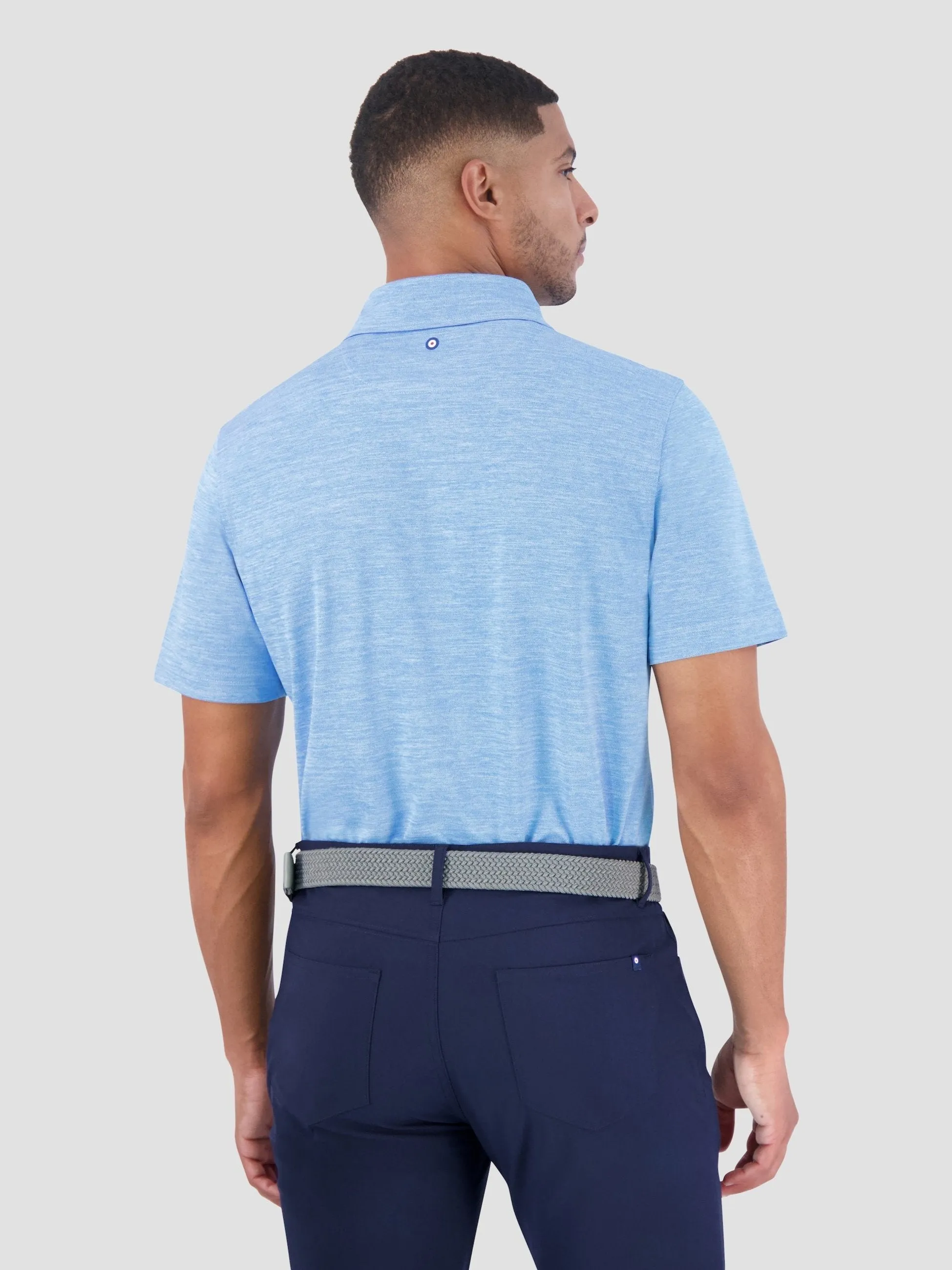 Yarn Dye Heather Tech Jersey Polo - Azure sold by Ben Sherman product image thumbnail 4