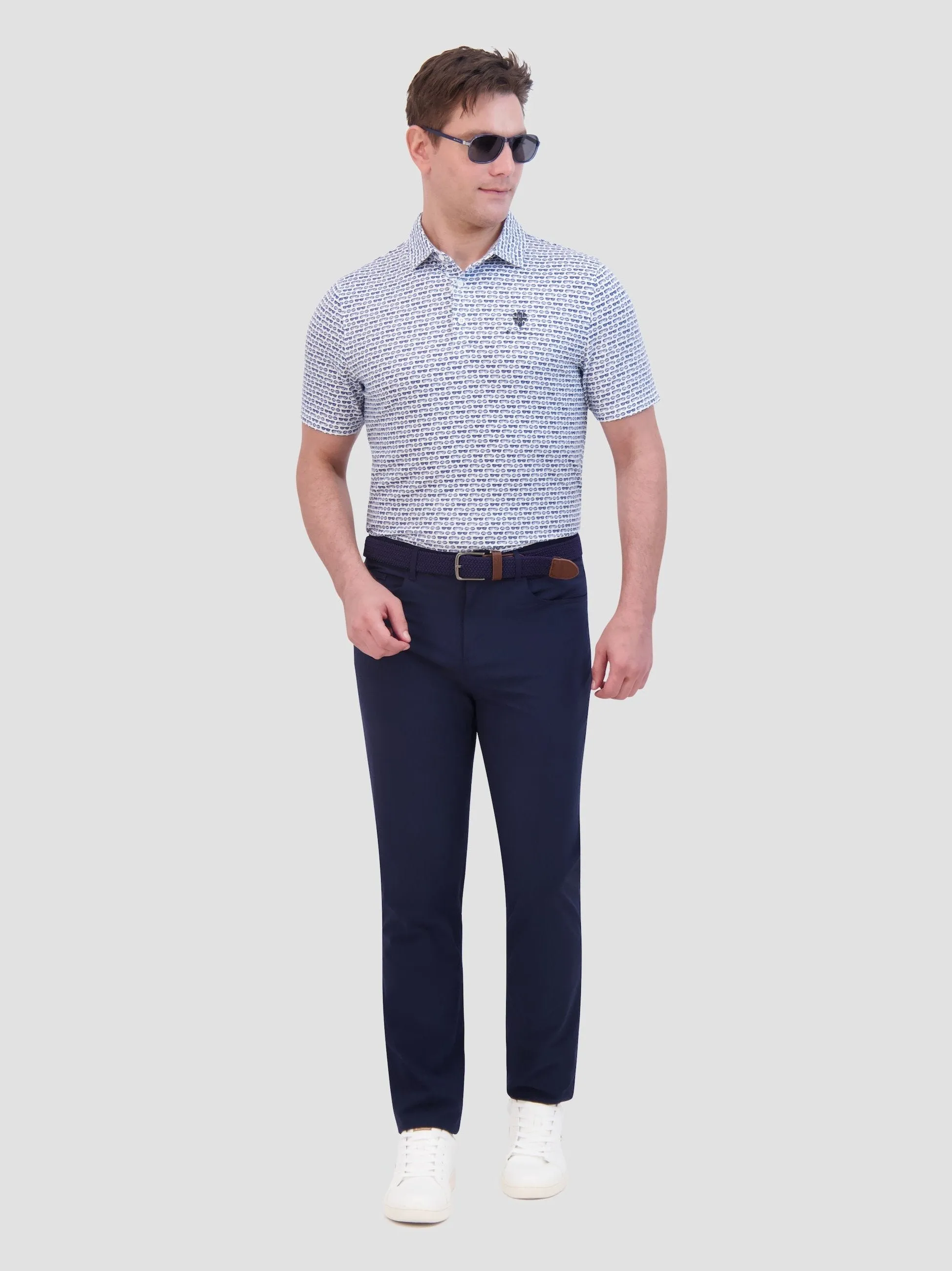 Shades Tech Terry Sports Fit Polo - Light Blue sold by Ben Sherman
