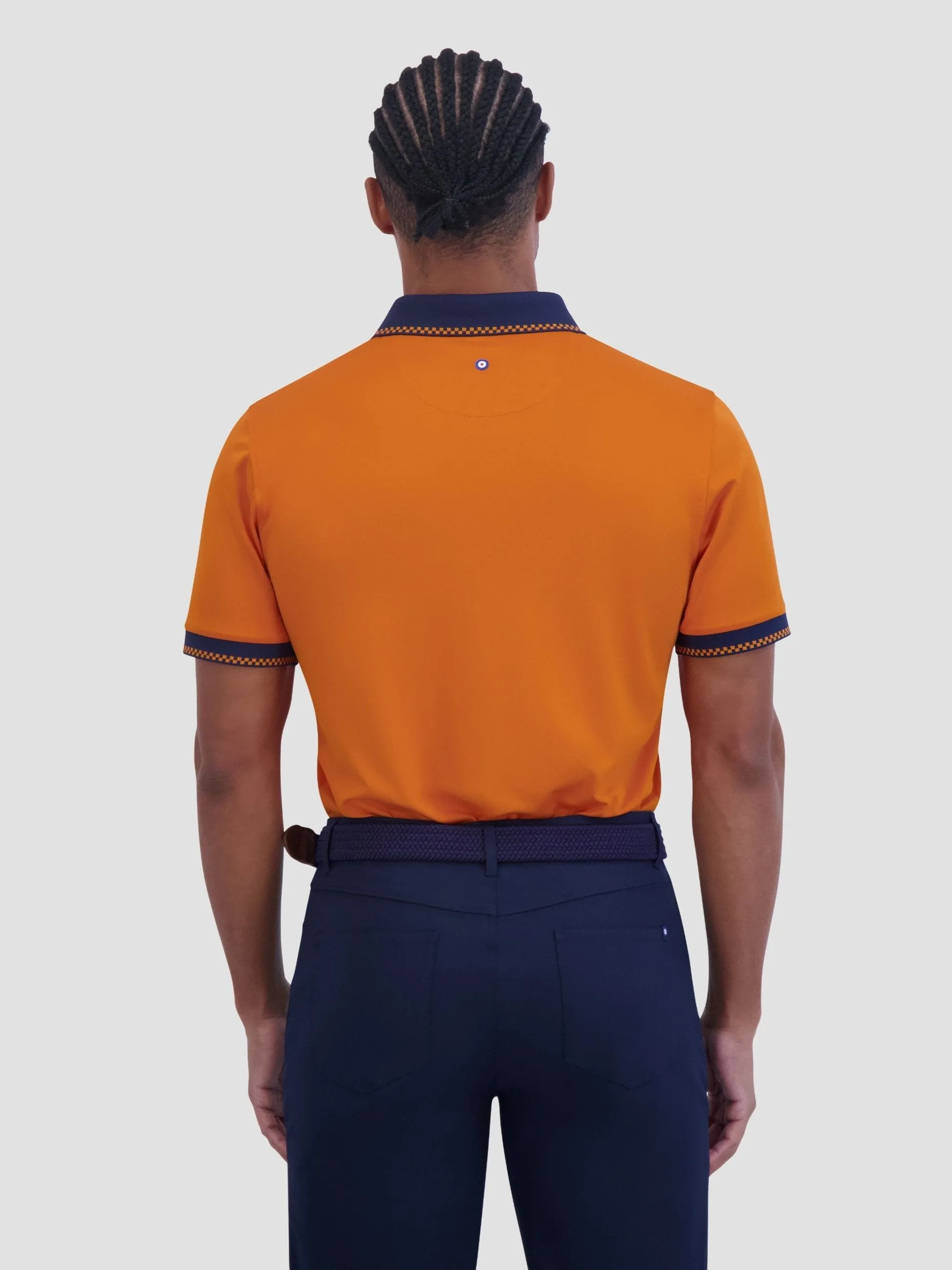 Checker Rib Tech Pique Sports Fit Polo - Amber sold by Ben Sherman product image thumbnail 4