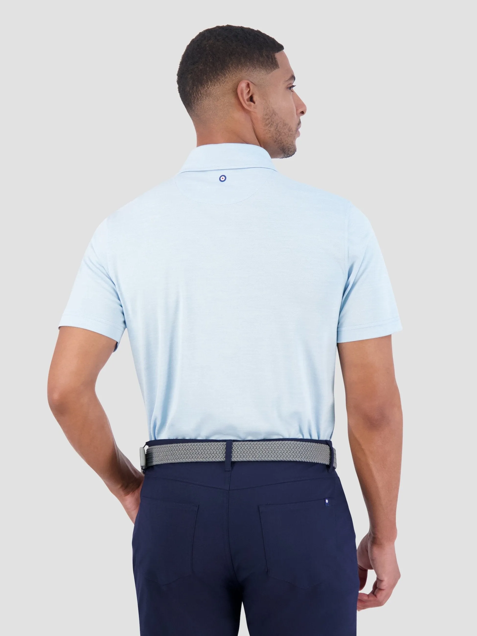 Yarn Dye Heather Tech Jersey Polo - Light Blue sold by Ben Sherman product image thumbnail 3