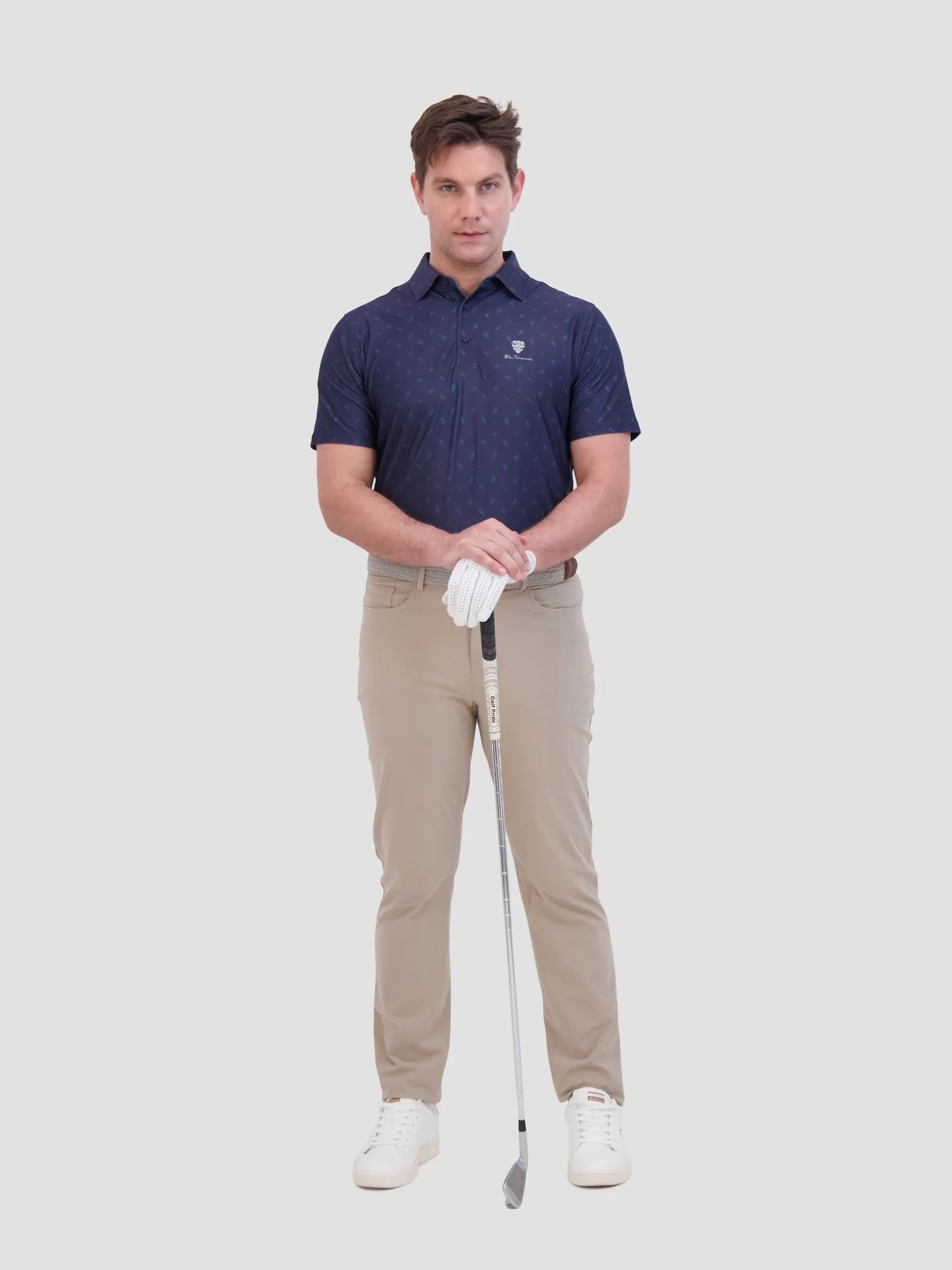 Stipple Dash Tech Jersey Sports Fit Polo - Navy sold by Ben Sherman product image thumbnail 2