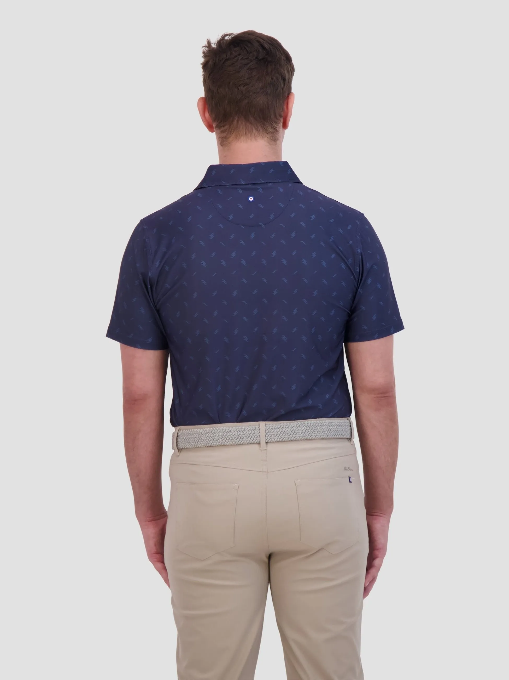 Stipple Dash Tech Jersey Sports Fit Polo - Navy sold by Ben Sherman product image thumbnail 5