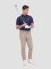 Stipple Dash Tech Jersey Sports Fit Polo - Navy sold by Ben Sherman