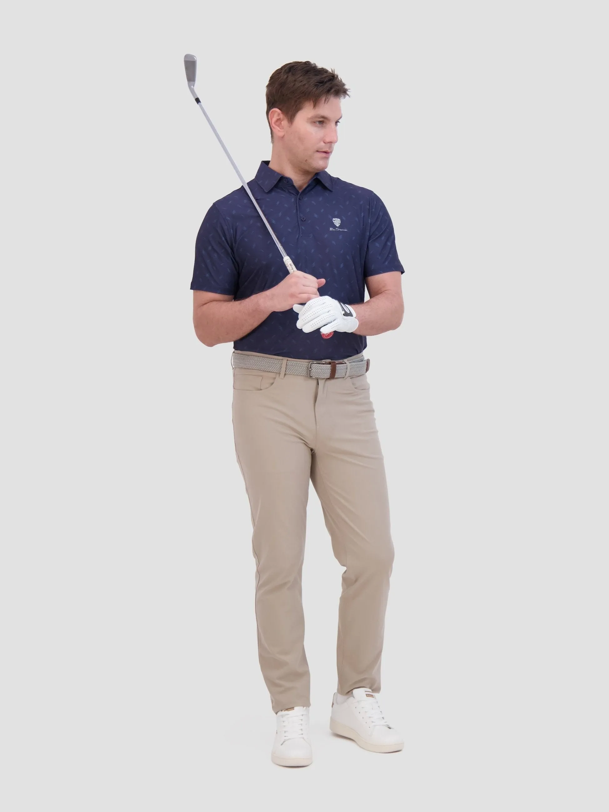 Stipple Dash Tech Jersey Sports Fit Polo - Navy sold by Ben Sherman product image thumbnail 3