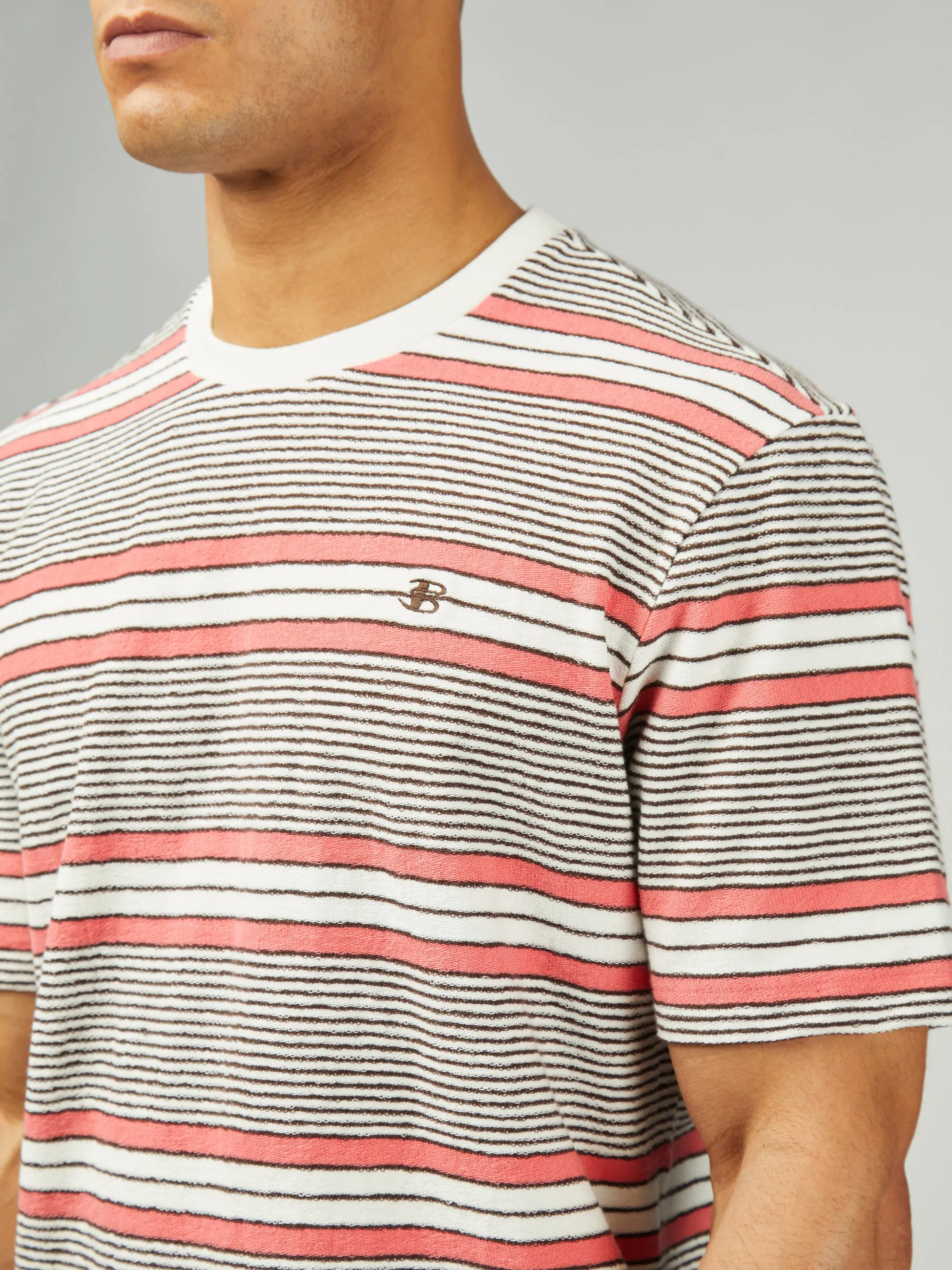 B By Ben Sherman Stripe Tee - Snow White sold by Ben Sherman product image thumbnail 4