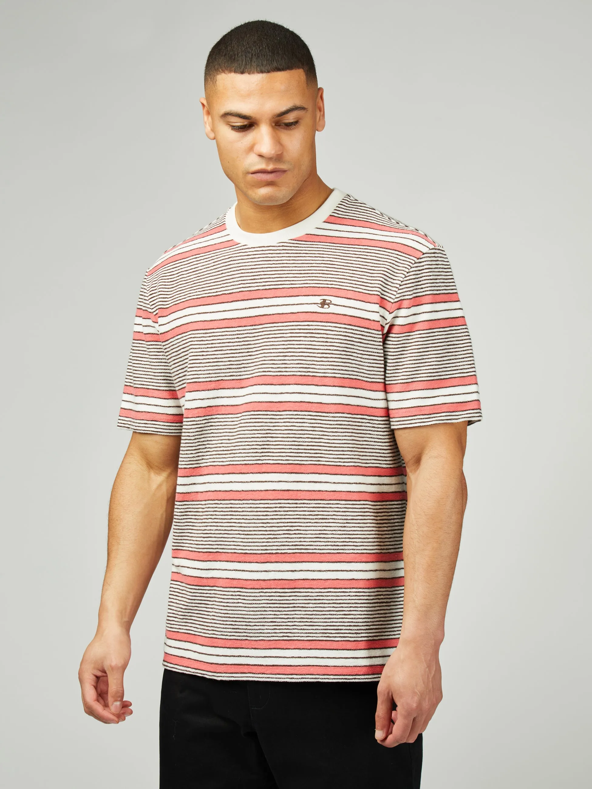 B By Ben Sherman Stripe Tee - Snow White sold by Ben Sherman