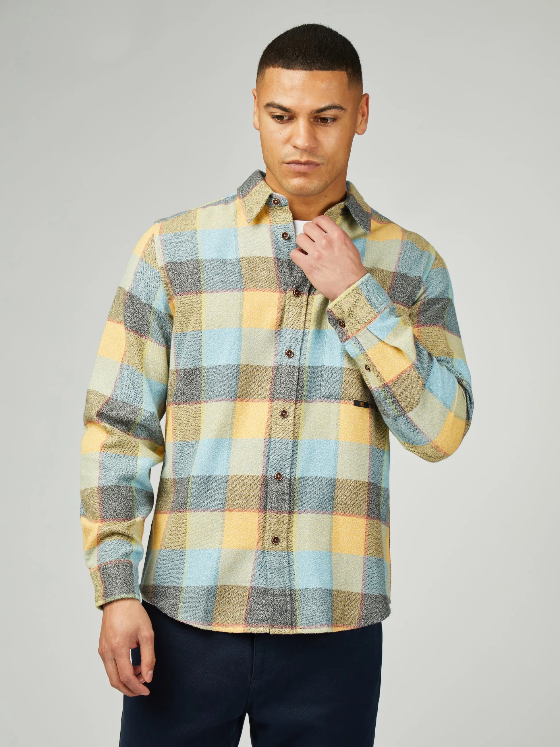 B By Ben Sherman Diffused Pop Check - Yellow sold by Ben Sherman